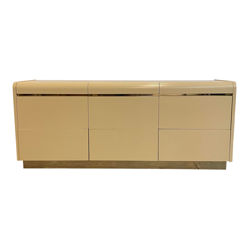1980s Lane Brass 9 Drawer Low Dresser