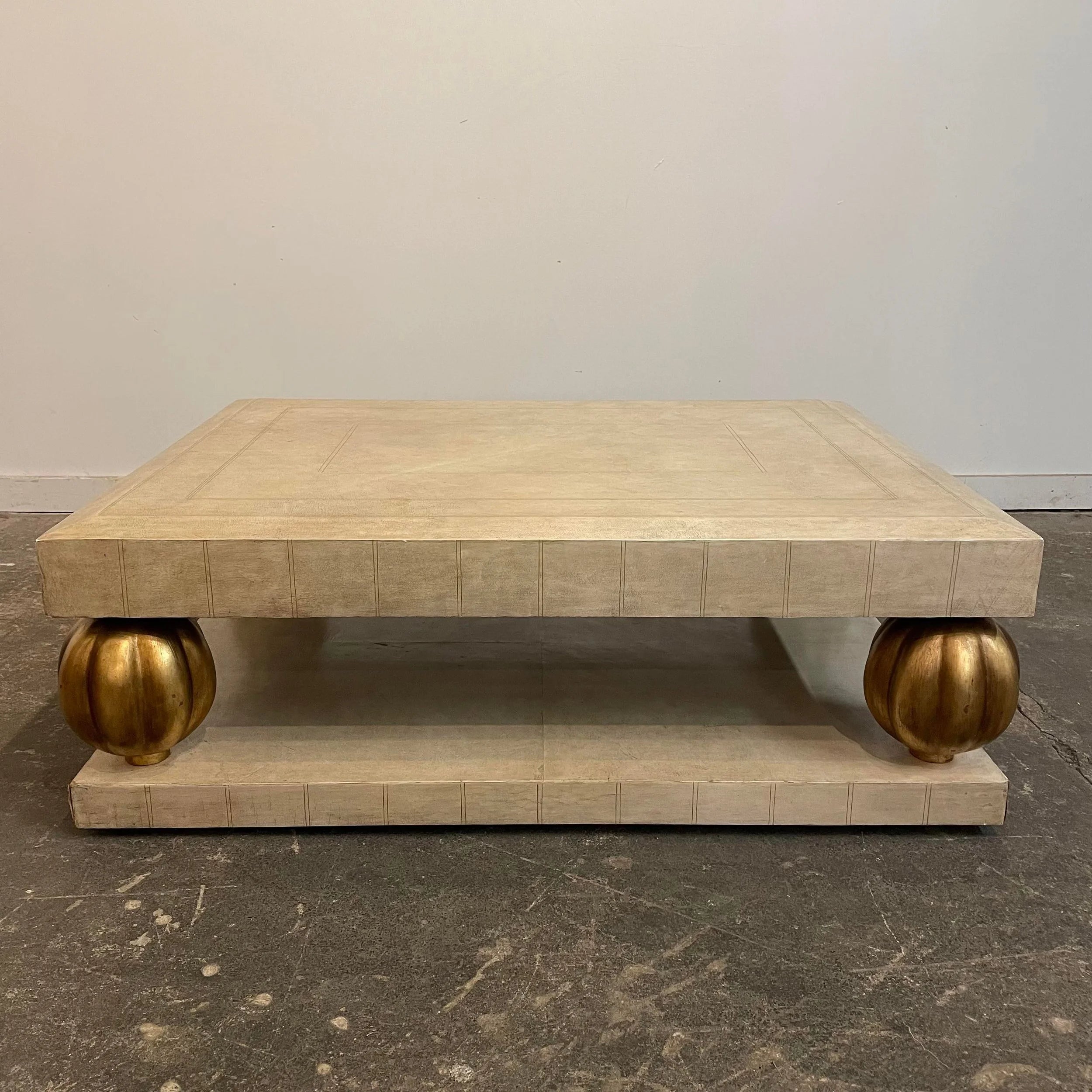 1980s Leather Wrapped Coffee Table
