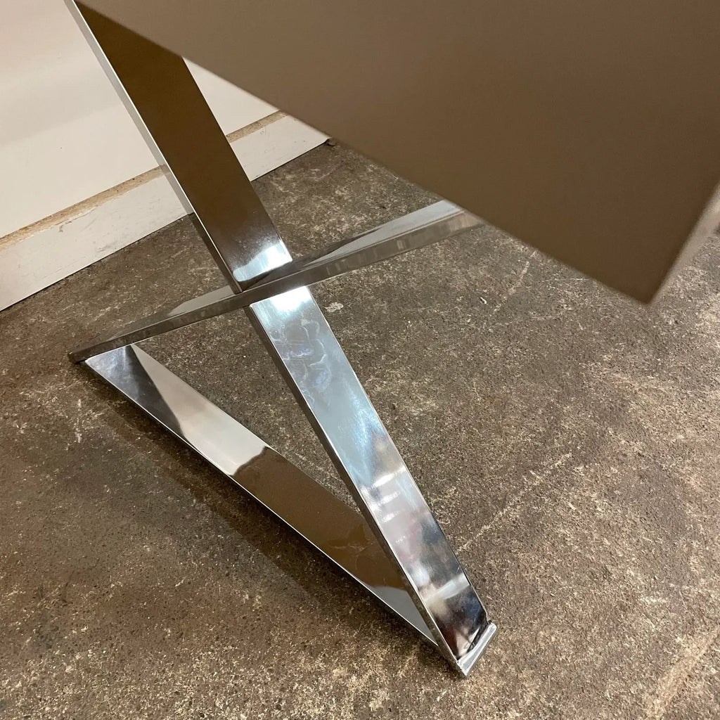 1980s Postmodern Chrome X Base Desk