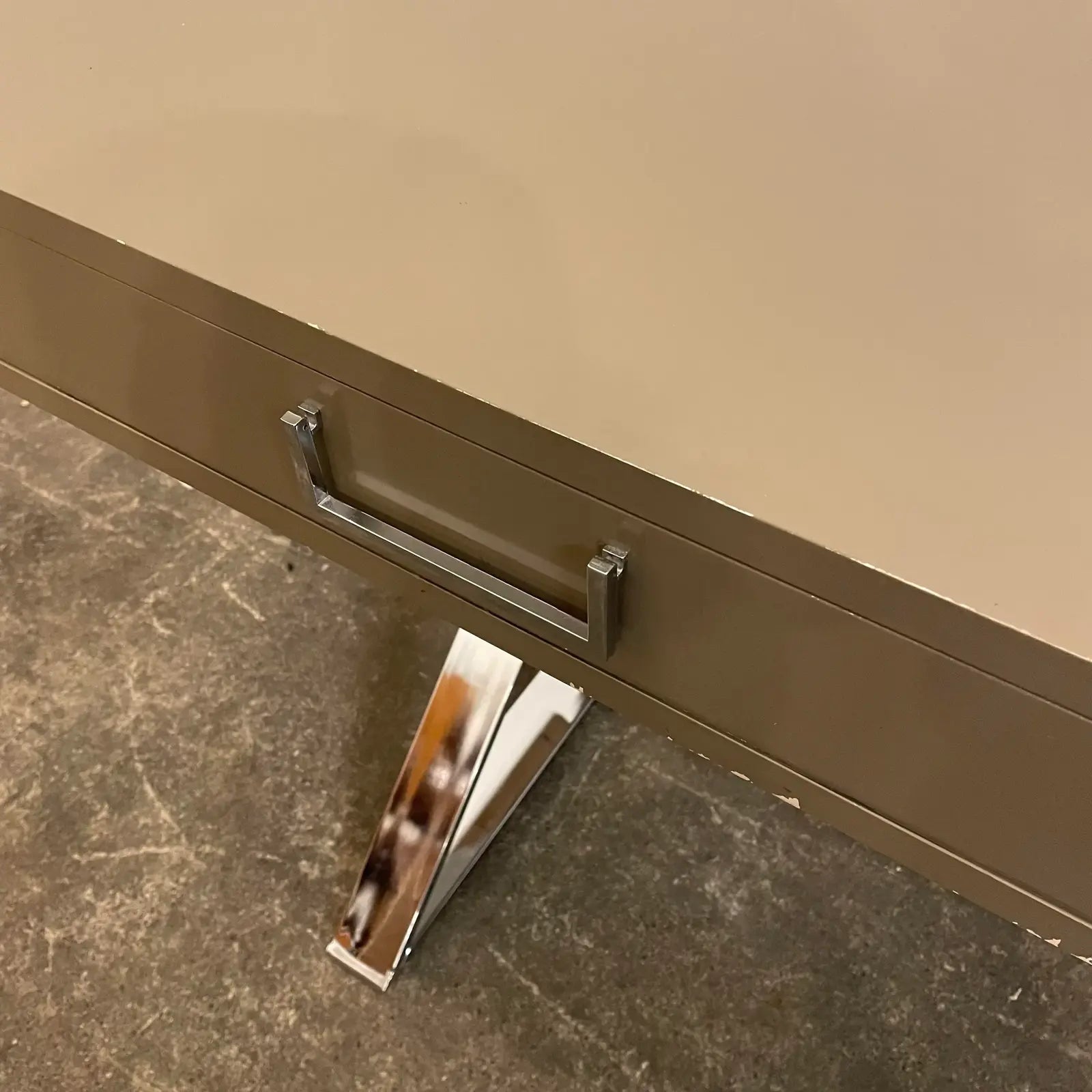1980s Postmodern Chrome X Base Desk