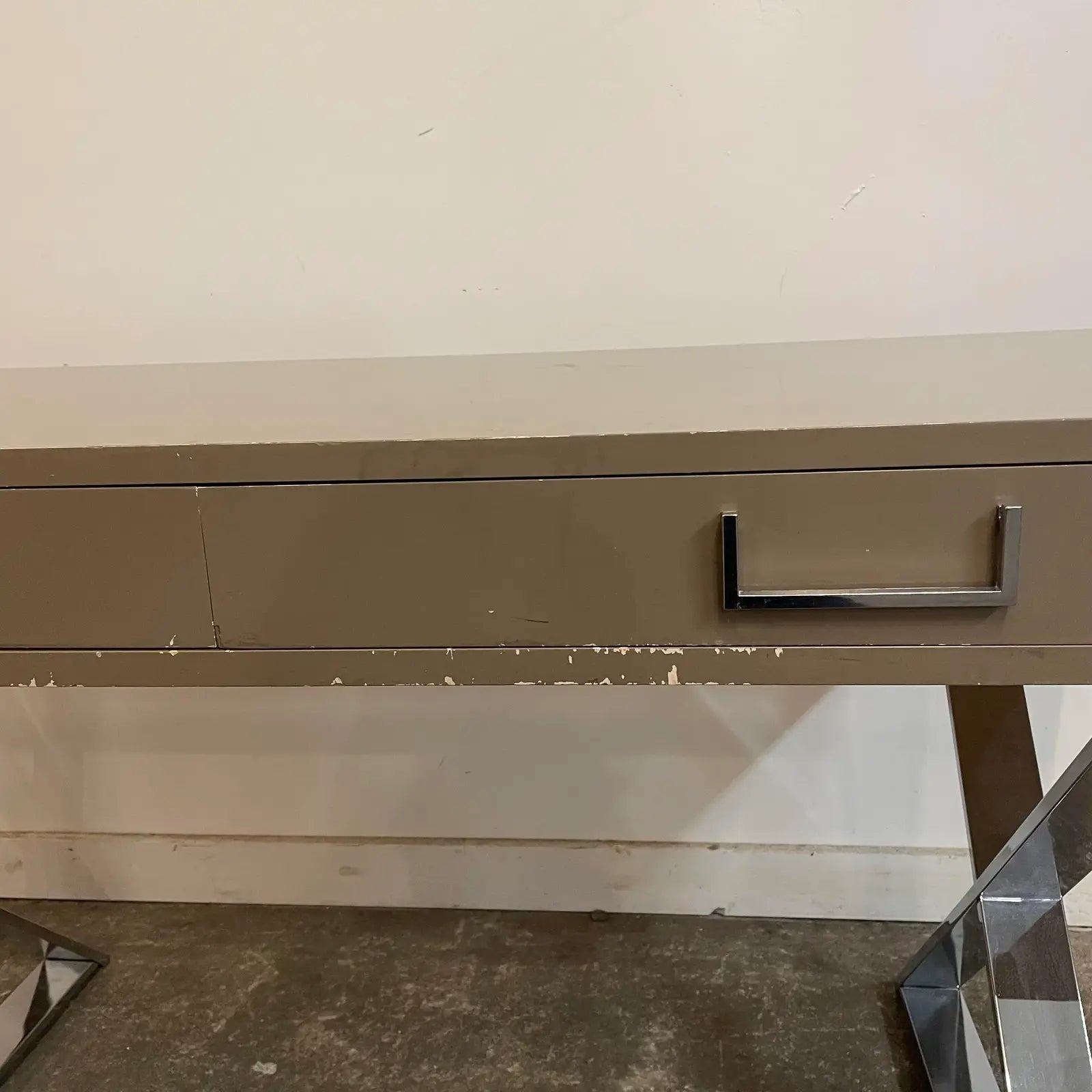1980s Postmodern Chrome X Base Desk