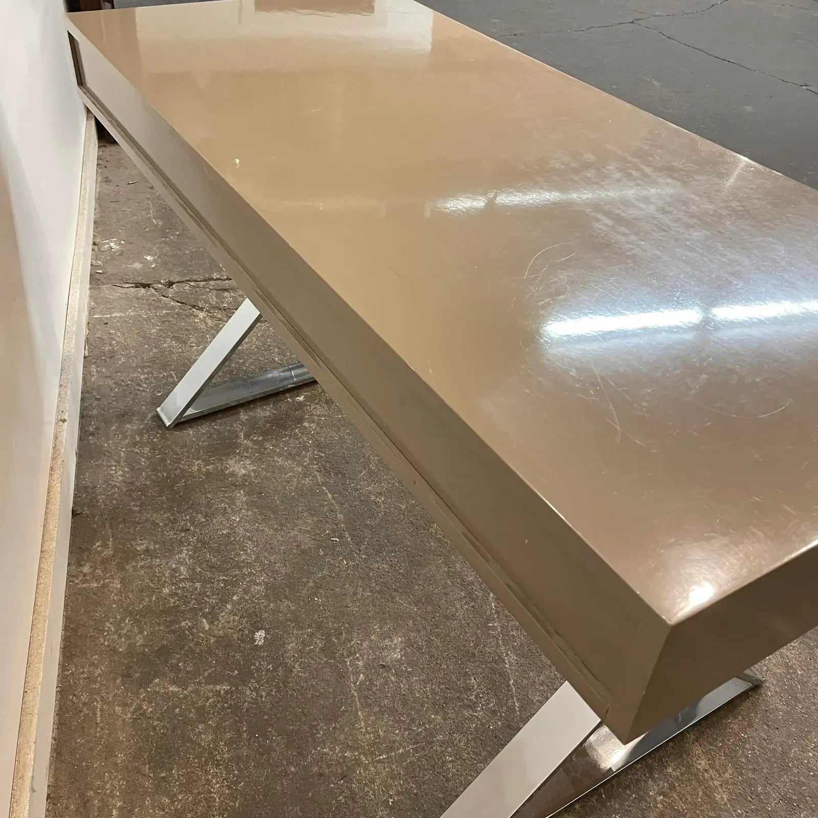 1980s Postmodern Chrome X Base Desk