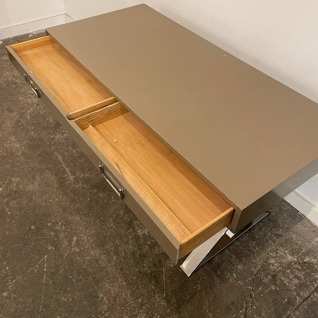 1980s Postmodern Chrome X Base Desk