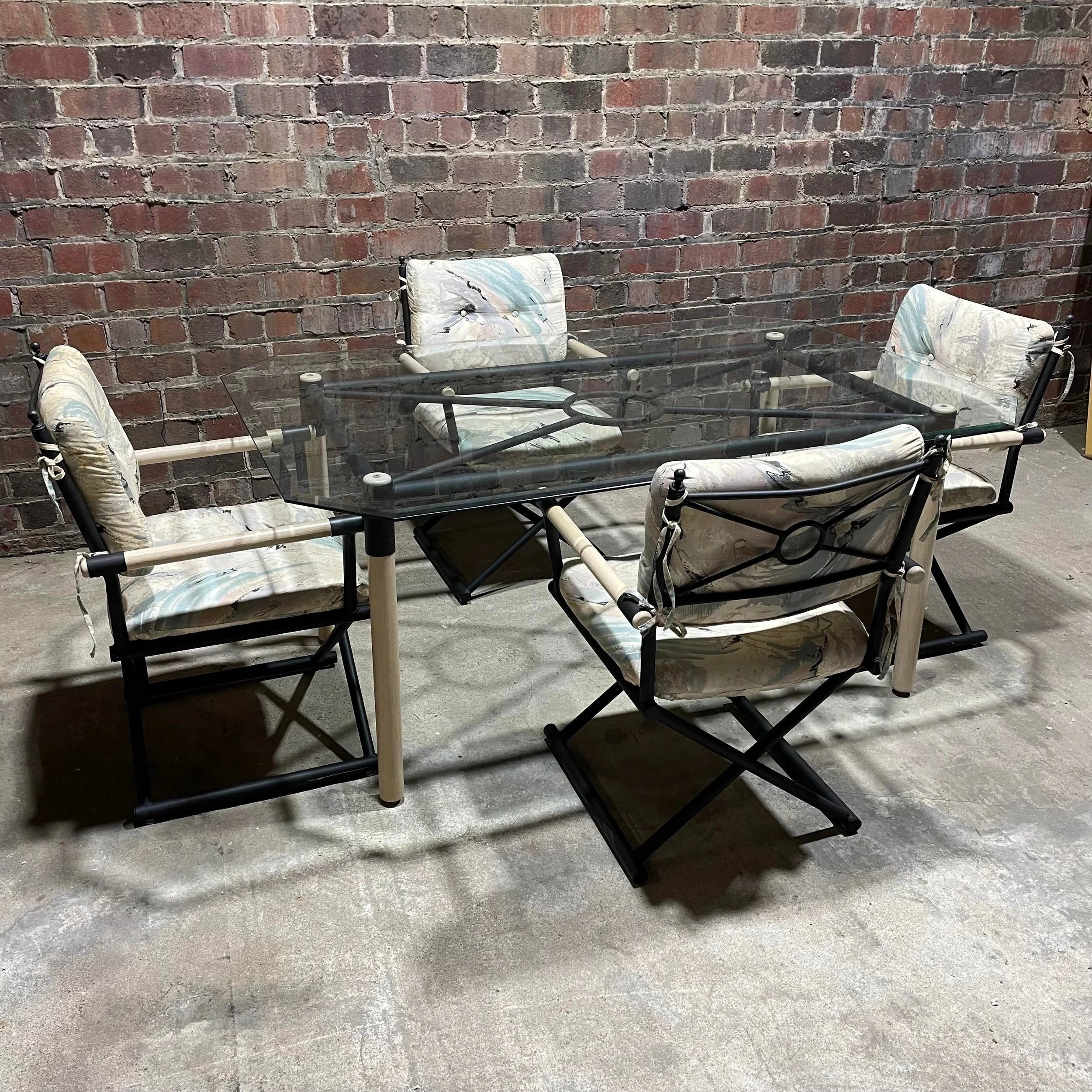 1980s Vintage Dining Set in the Style Cleo Baldon - 5 Pieces