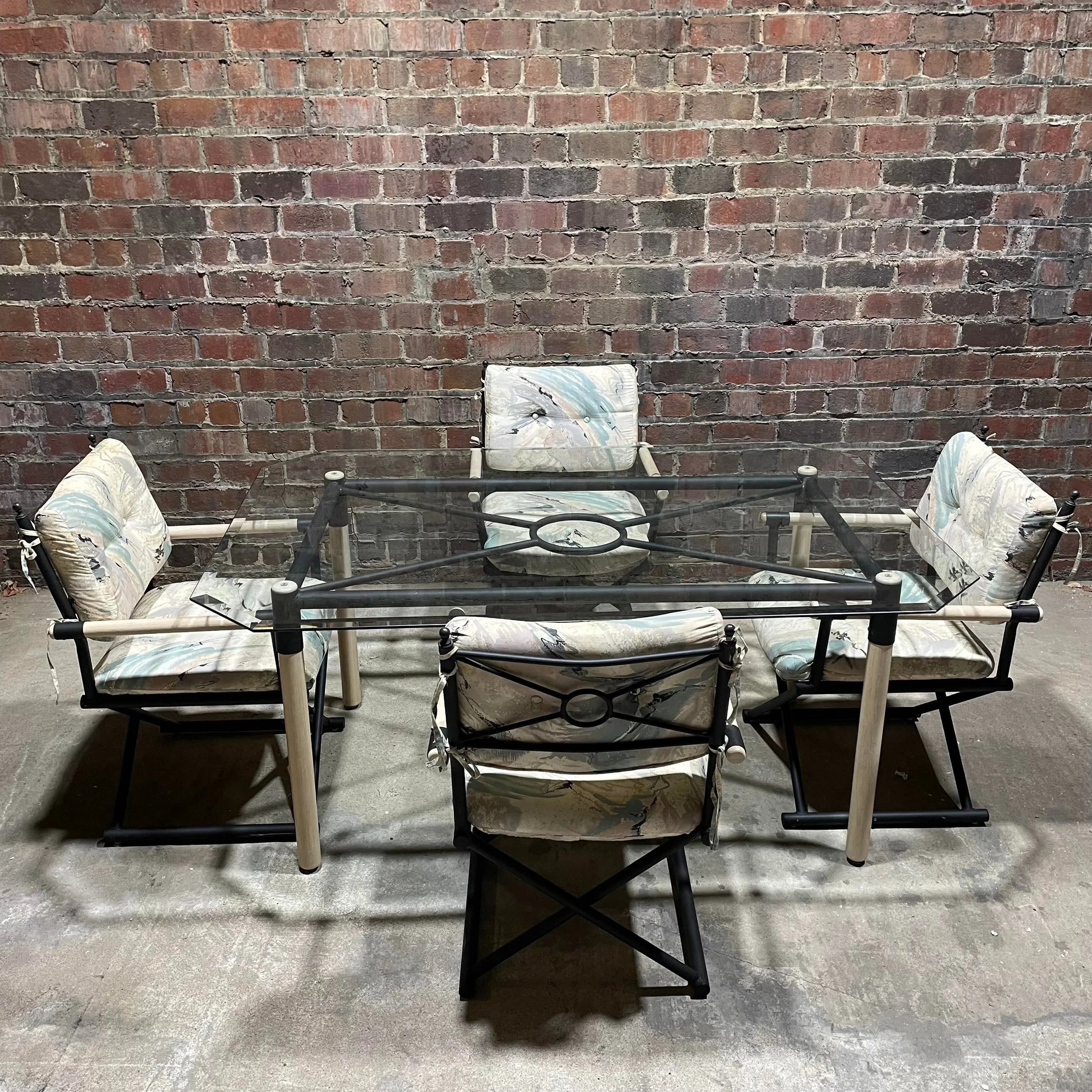 1980s Vintage Dining Set in the Style Cleo Baldon - 5 Pieces