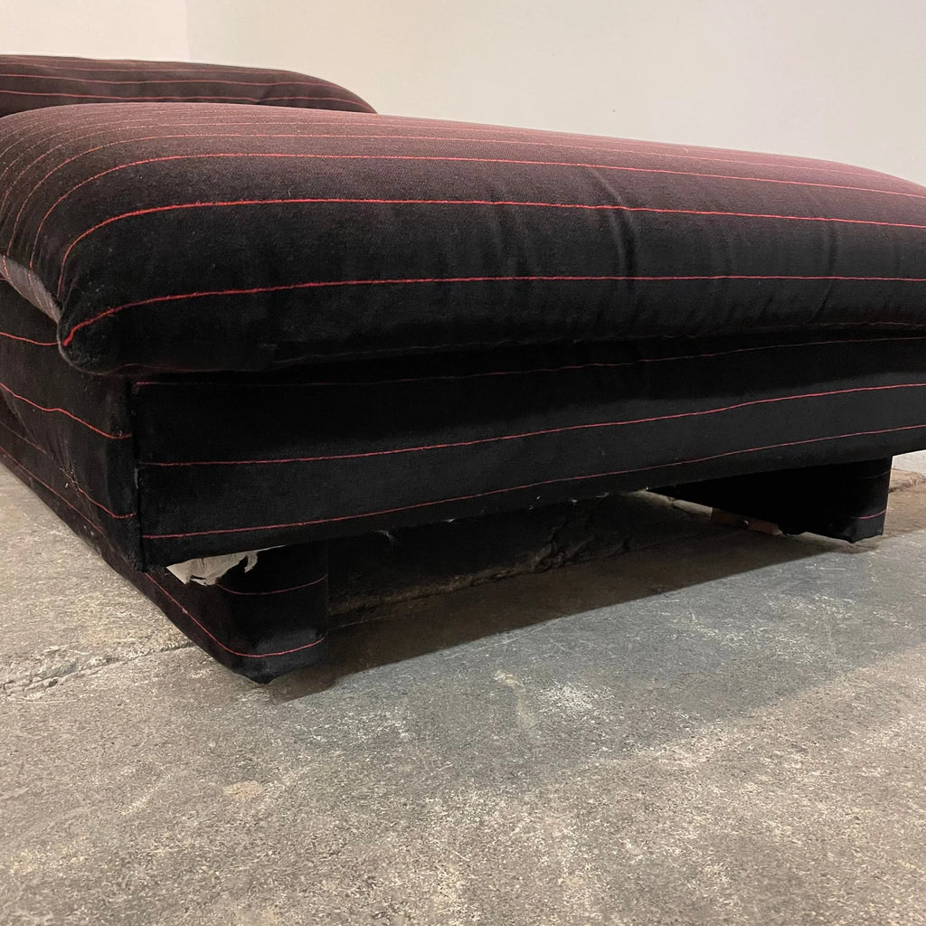 1980s Vladimir Kagan for Preview Furniture Black and Red Stripe Chaise