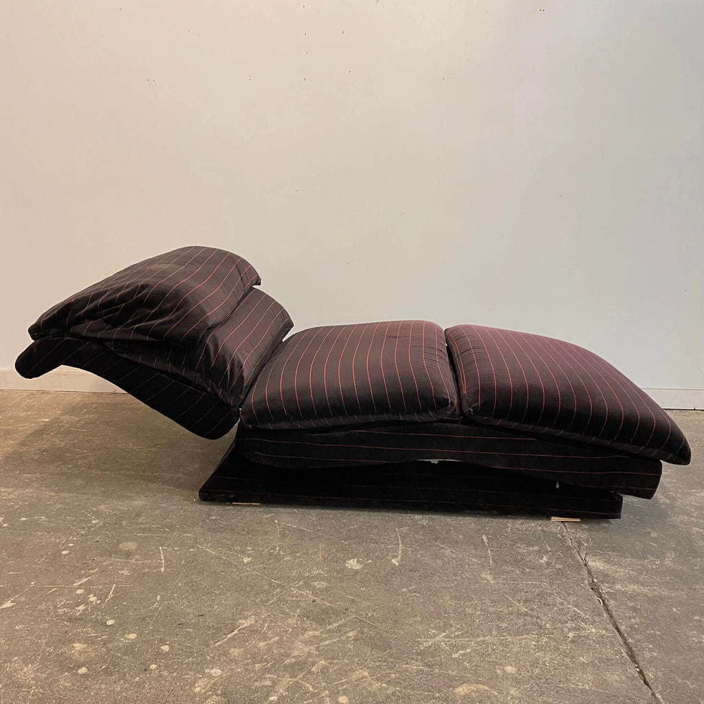 1980s Vladimir Kagan for Preview Furniture Black and Red Stripe Chaise