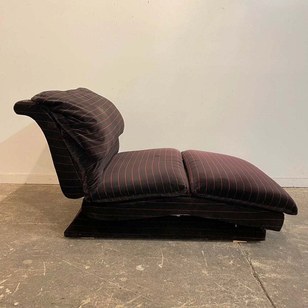 1980s Vladimir Kagan for Preview Furniture Black and Red Stripe Chaise