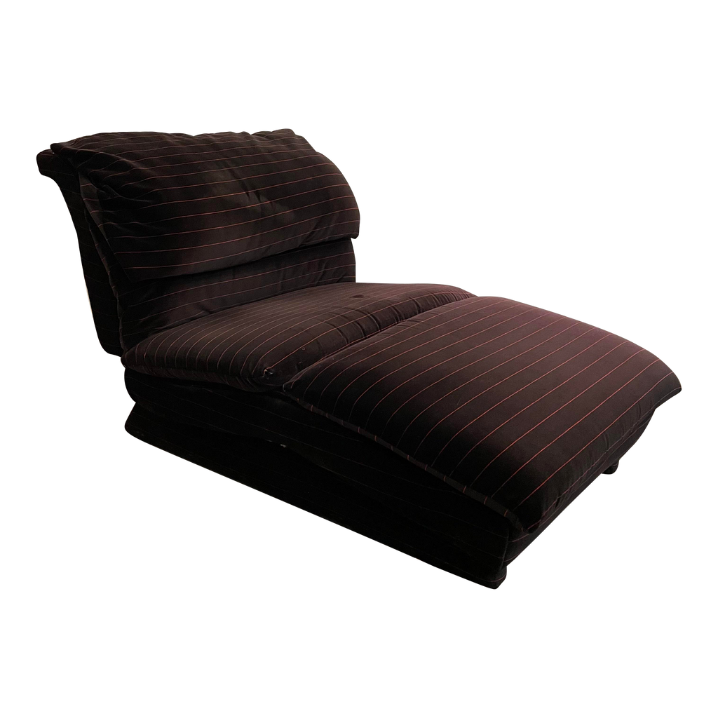1980s Vladimir Kagan for Preview Furniture Black and Red Stripe Chaise