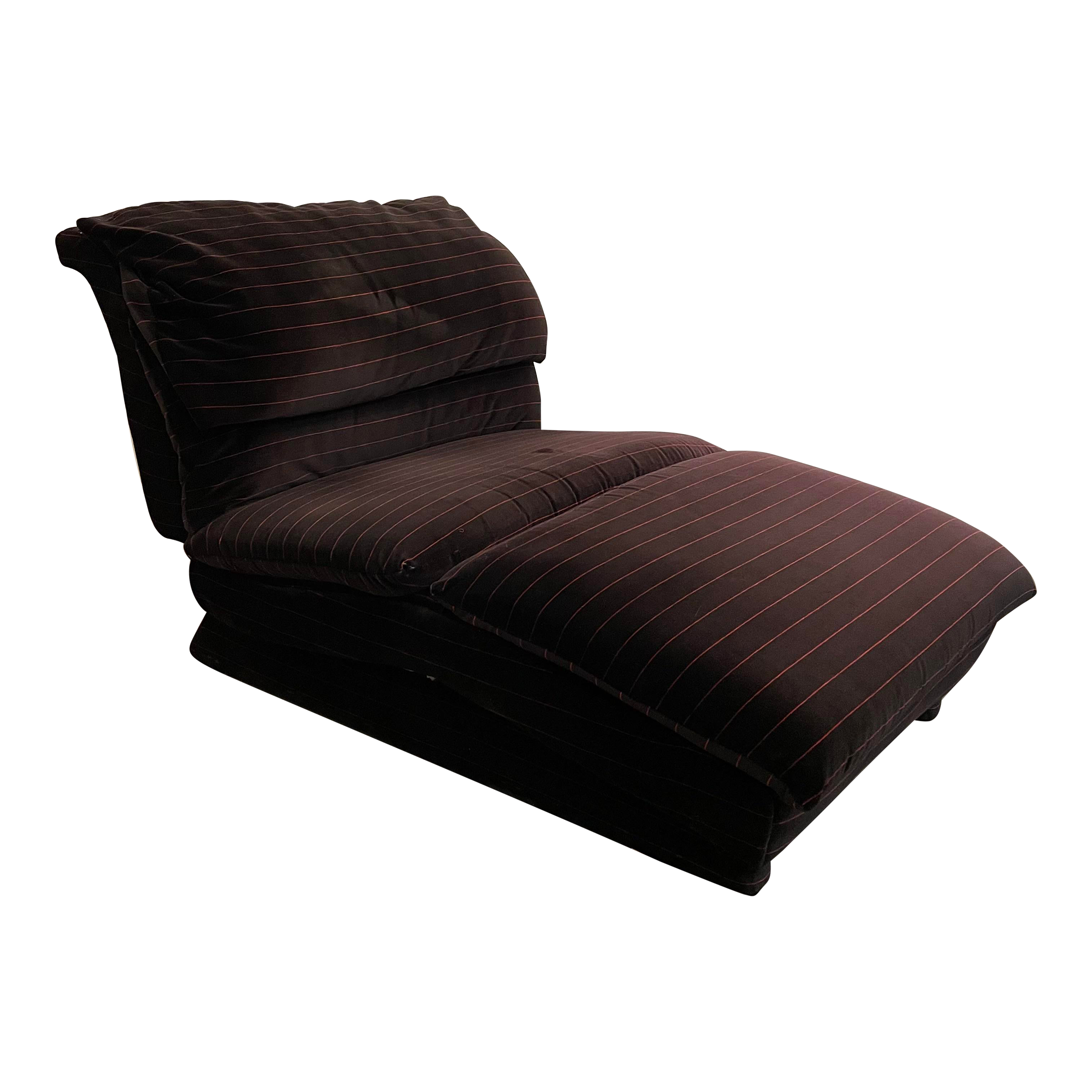 1980s Vladimir Kagan for Preview Furniture Black and Red Stripe Chaise