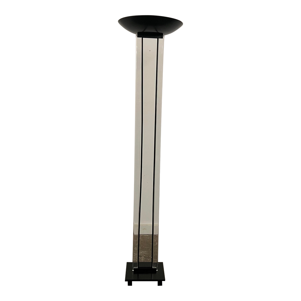 1986 Fredrick Raymond Lucite and Black Floor Lamp