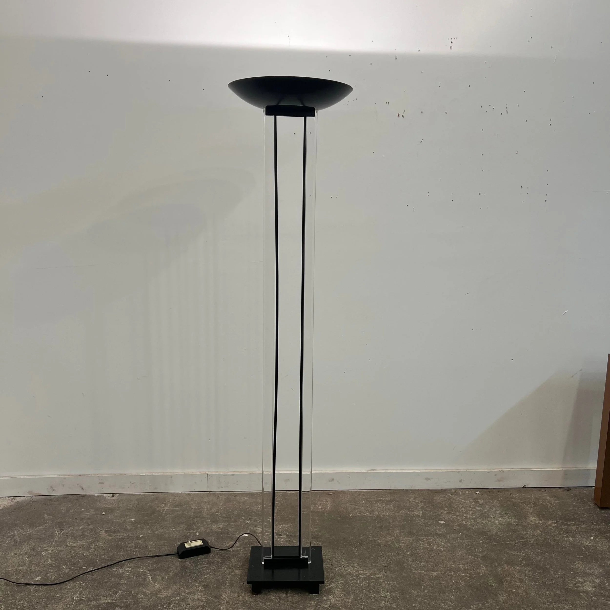 1986 Fredrick Raymond Lucite and Black Floor Lamp