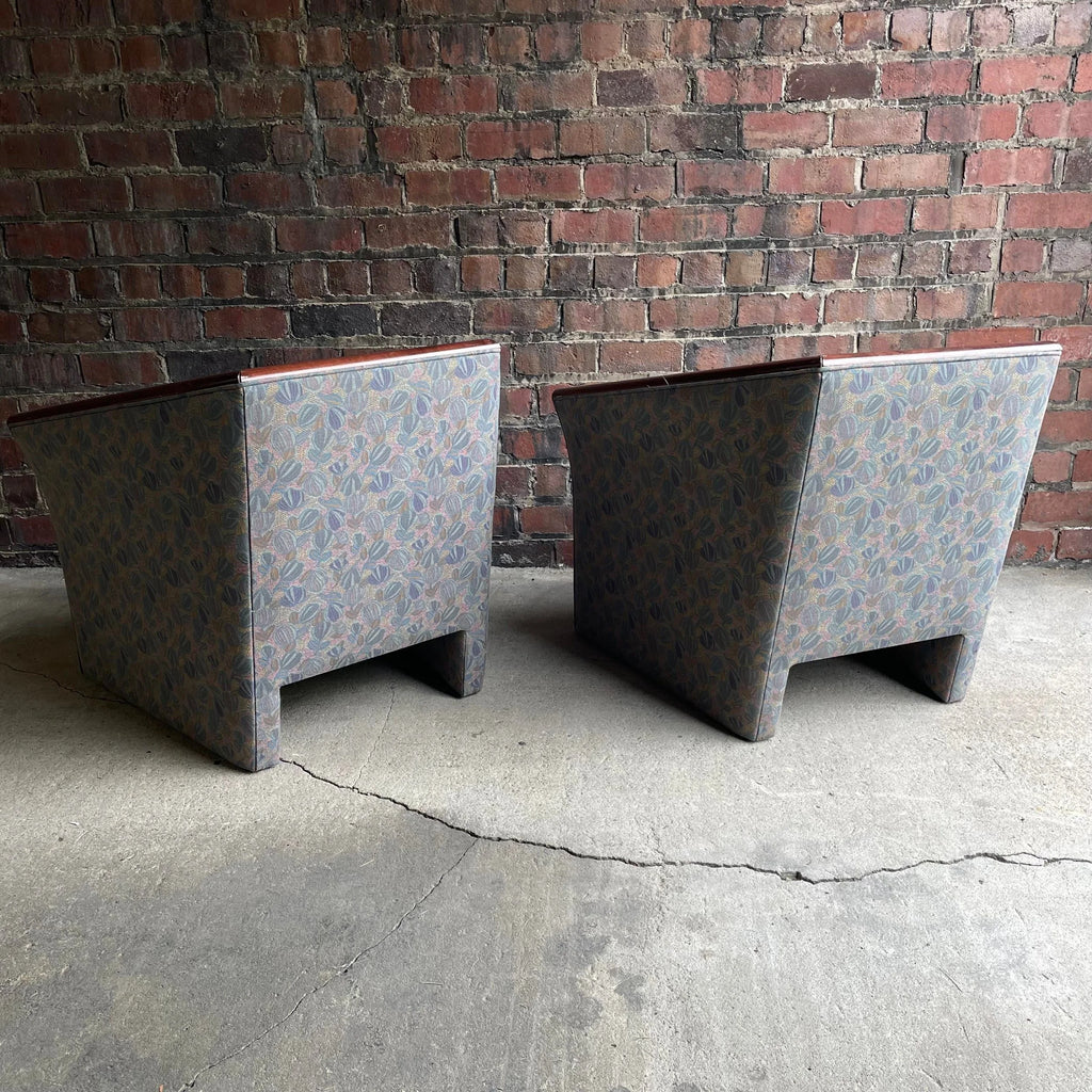 1990s Vintage Gunlocke Club Chairs - a Pair