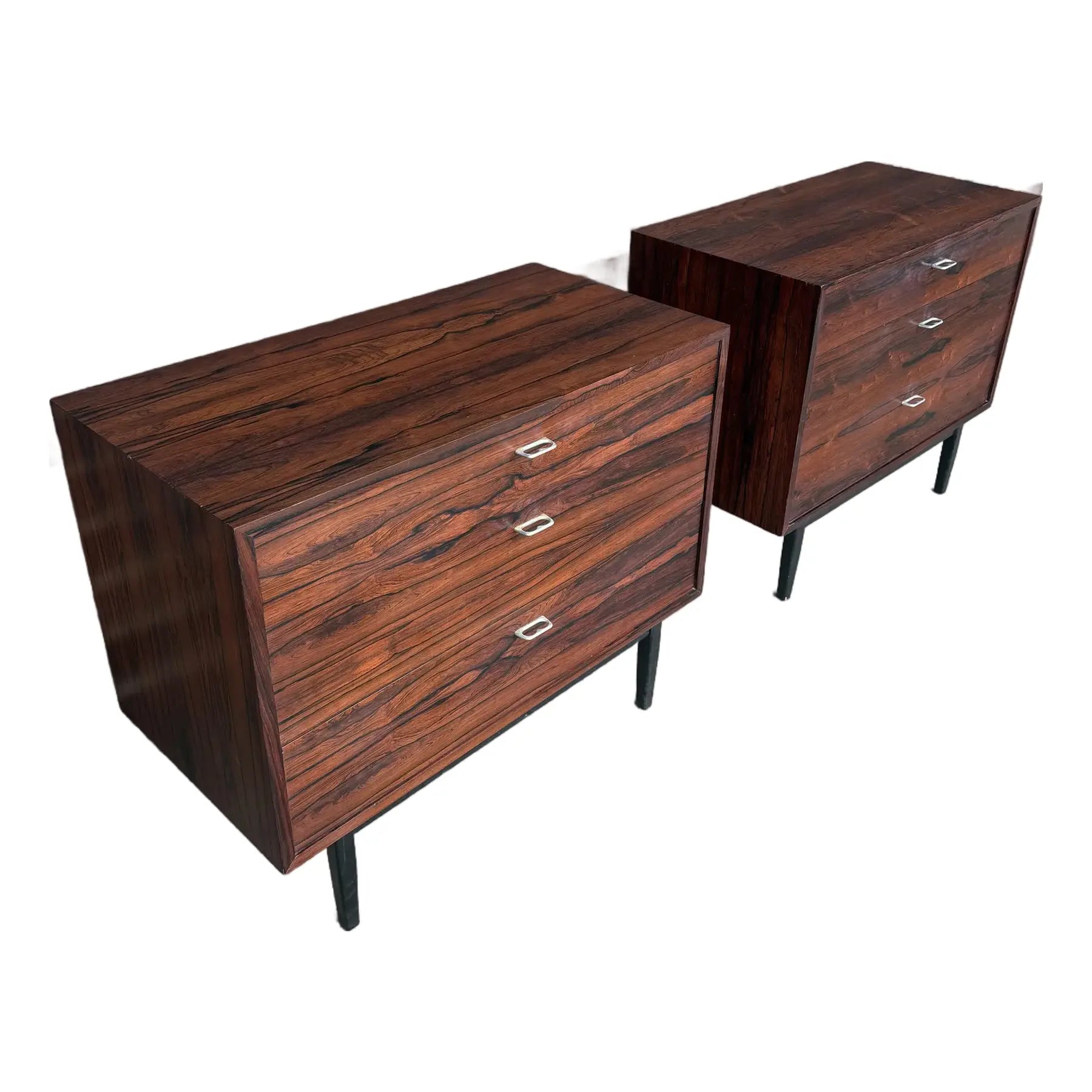 Pair of Jack Cartwright for Founders Rosewood Three Drawer Chests