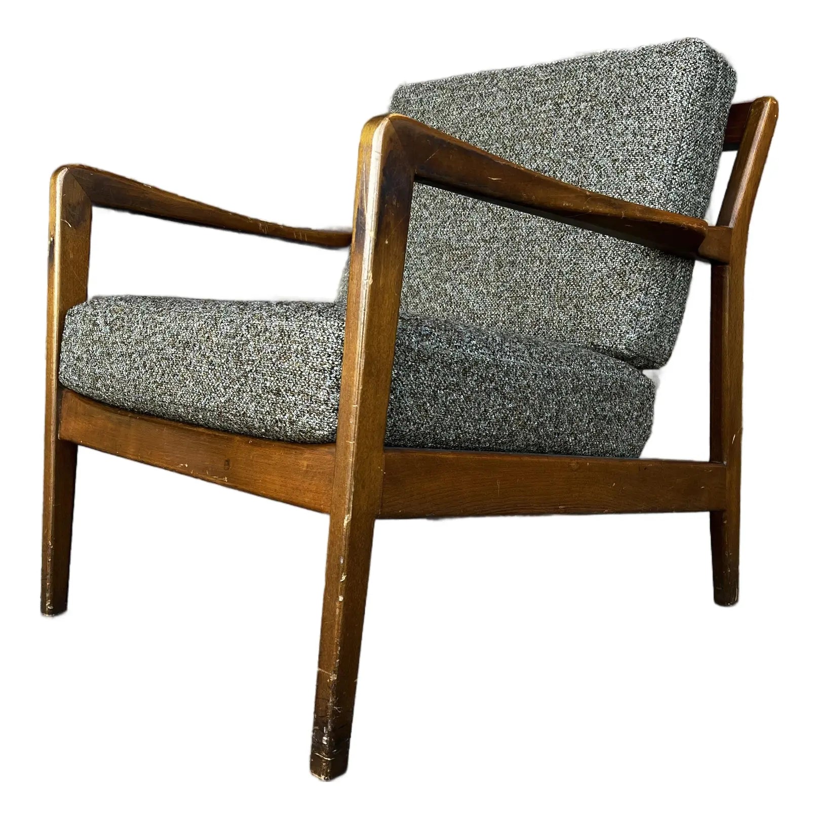 Dux Lounge Chair With New Foam and Fabric Straps (Green Tweed)