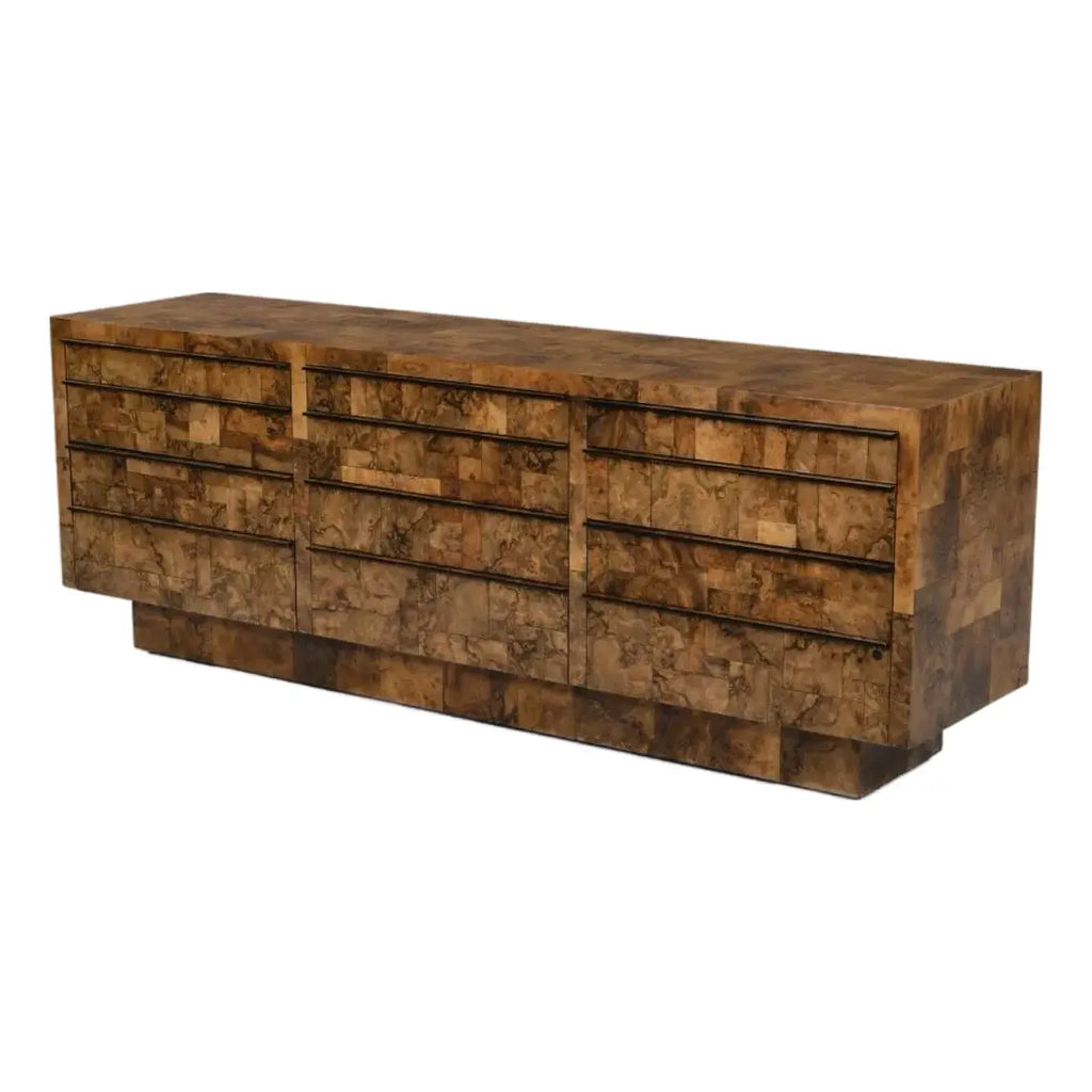 Paul Evans Patchwork Dark Burl Credenza / Dresser