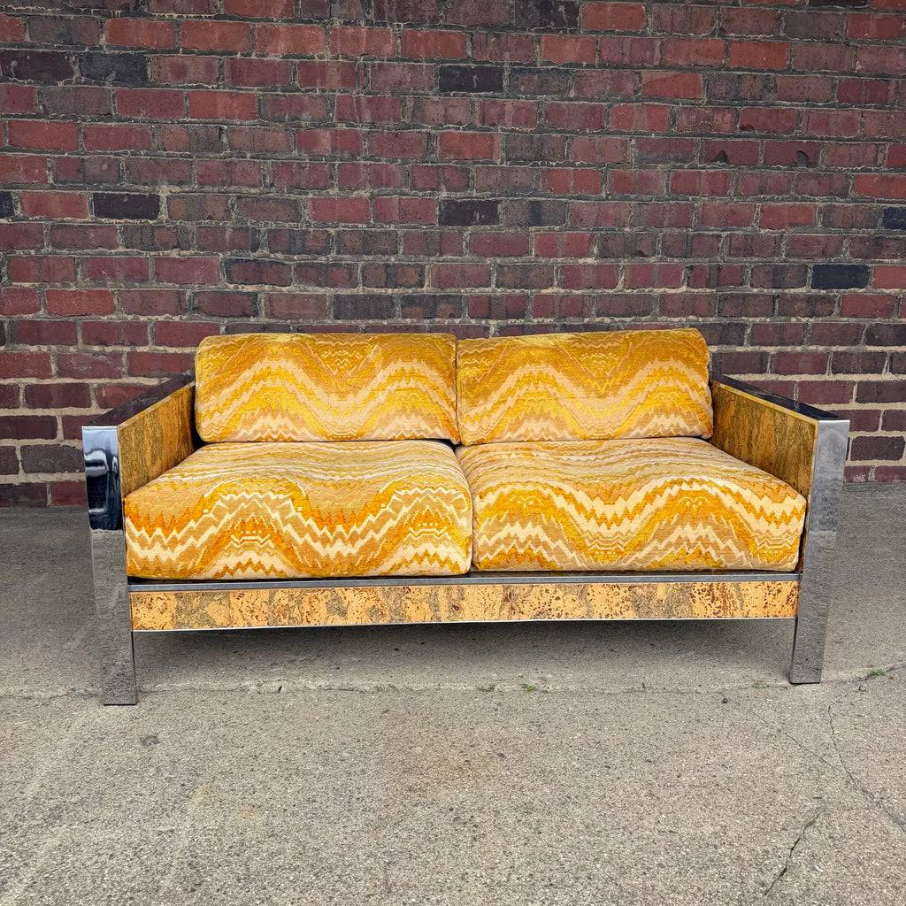 Adrian Pearsall Chrome & Cork Loveseat Sofa for Craft Associates (2 of 2)