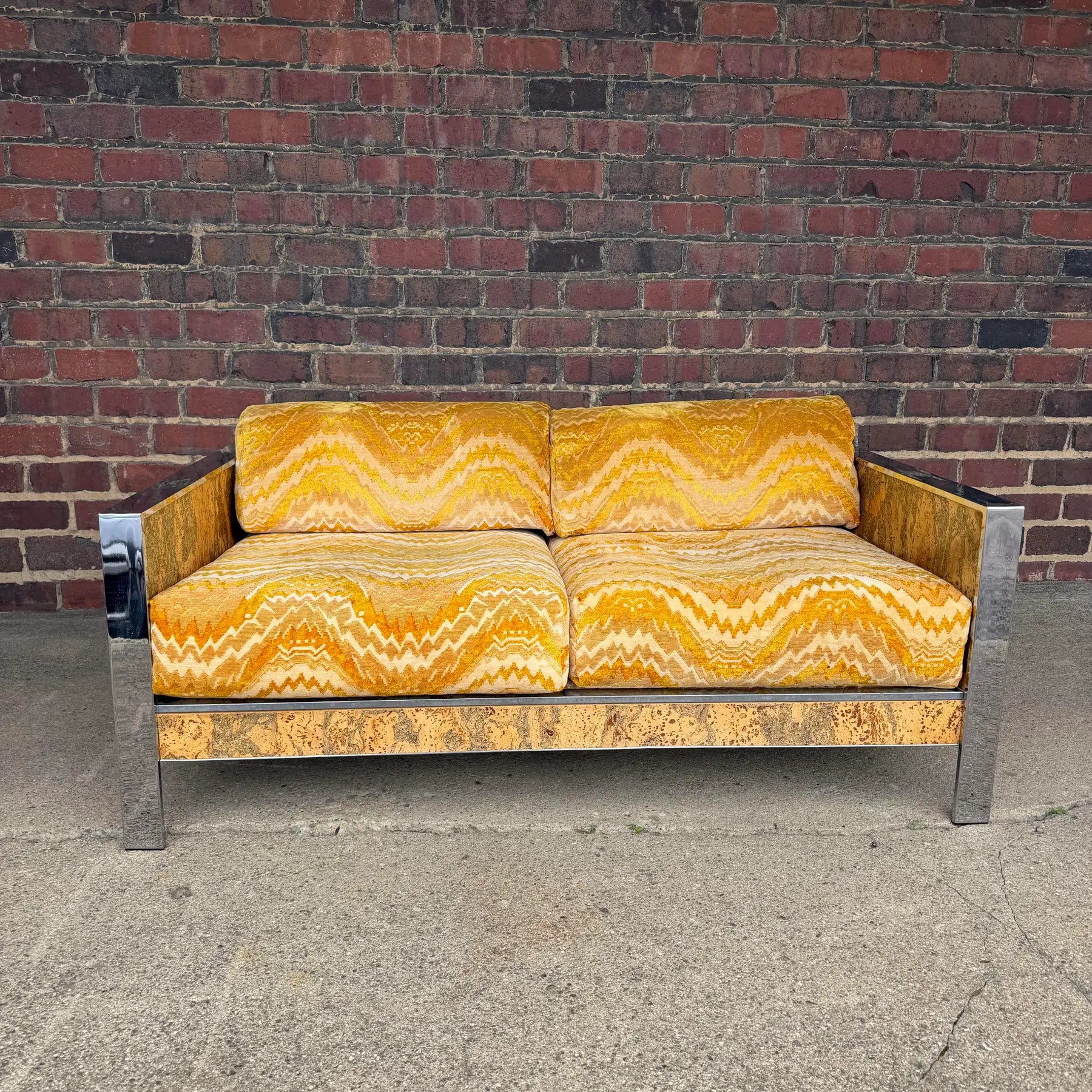 Adrian Pearsall Chrome & Cork Loveseat Sofa for Craft Associates (2 of 2)