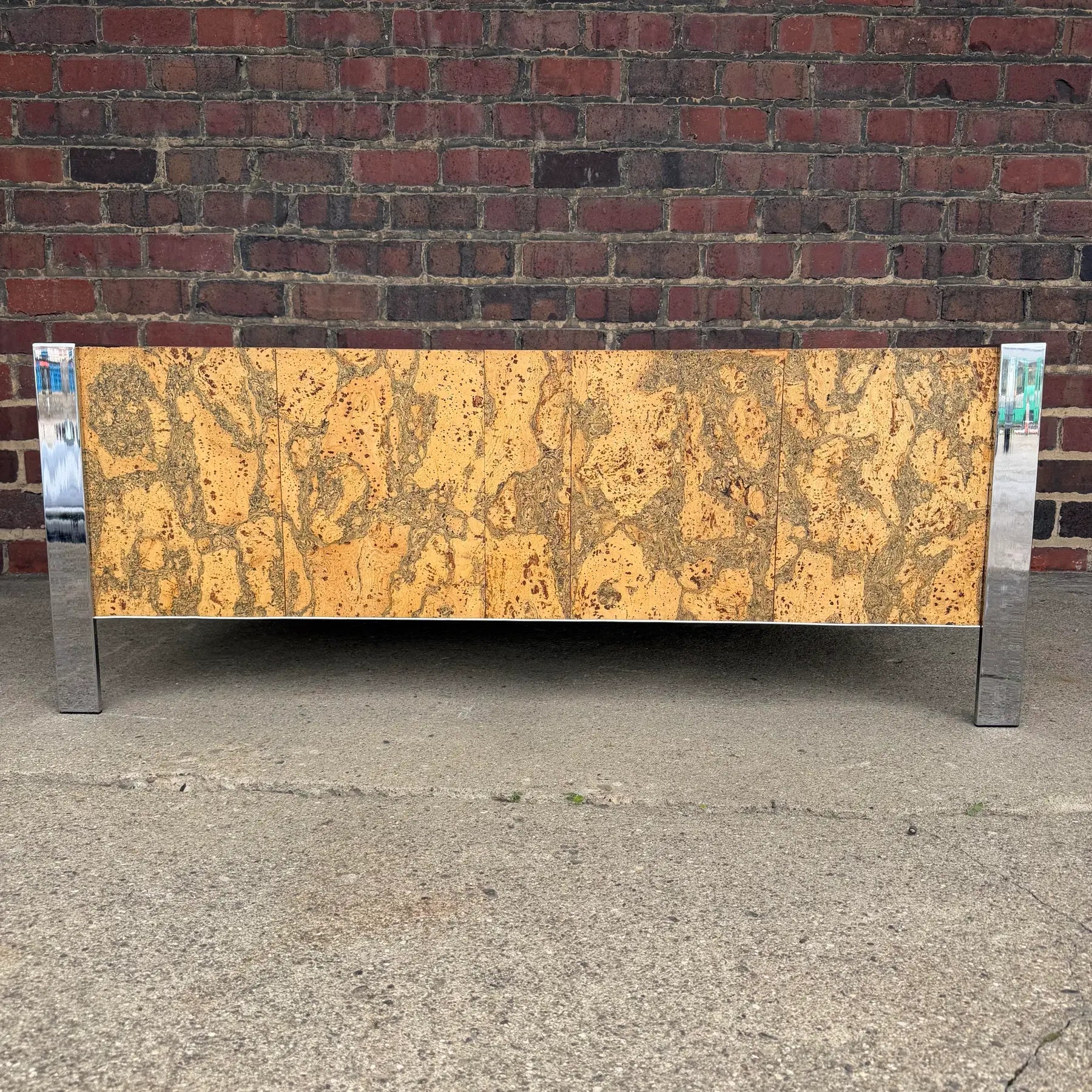 Adrian Pearsall Chrome & Cork Loveseat Sofa for Craft Associates (2 of 2)