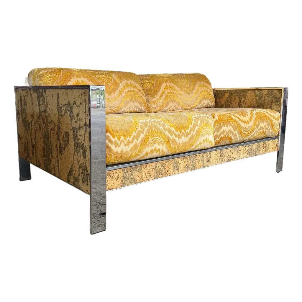 Adrian Pearsall Chrome & Cork Loveseat Sofa for Craft Associates (2 of 2)