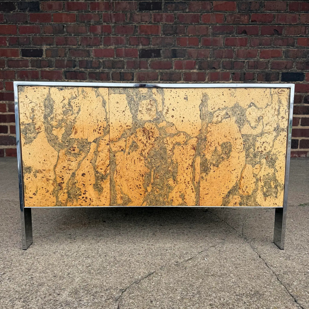 Adrian Pearsall Chrome & Cork Loveseat Sofa for Craft Associates (2 of 2)