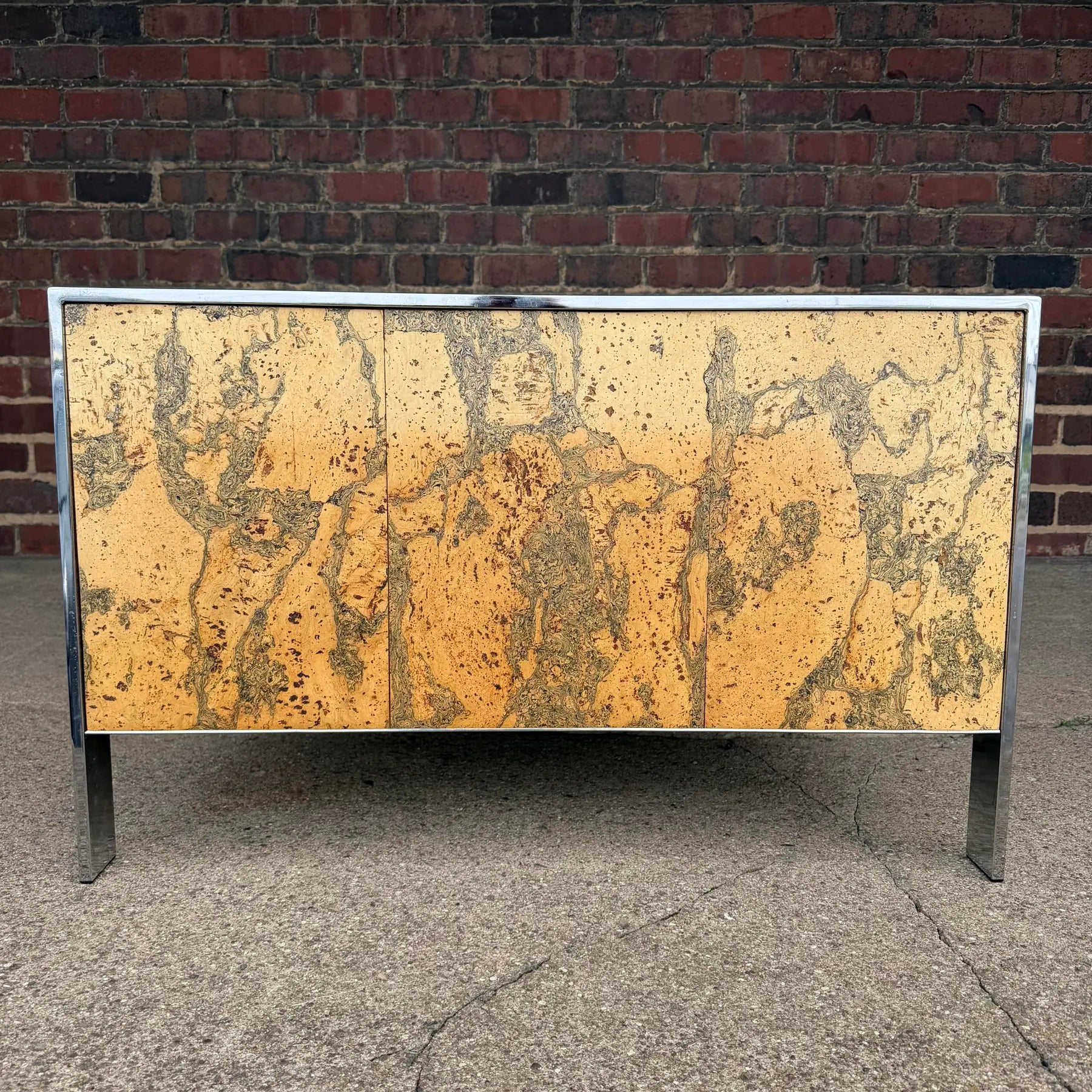 Adrian Pearsall Chrome & Cork Loveseat Sofa for Craft Associates (2 of 2)