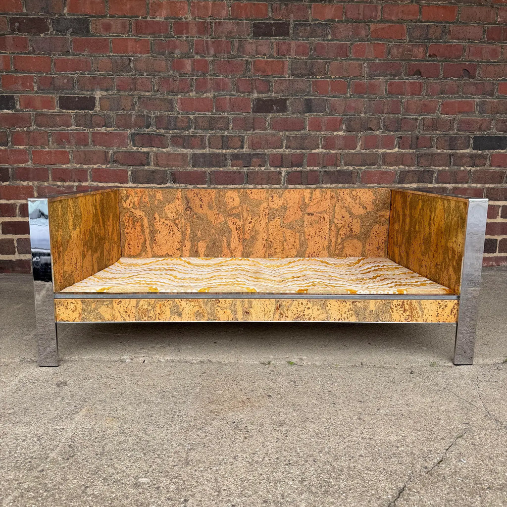 Adrian Pearsall Chrome & Cork Loveseat Sofa for Craft Associates (2 of 2)