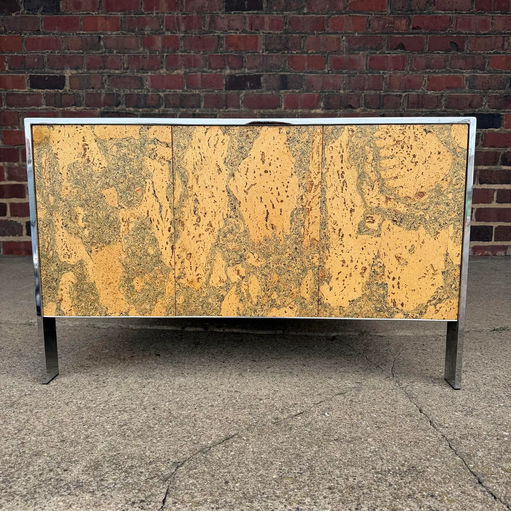 Adrian Pearsall Chrome & Cork Loveseat Sofa for Craft Associates (2 of 2)