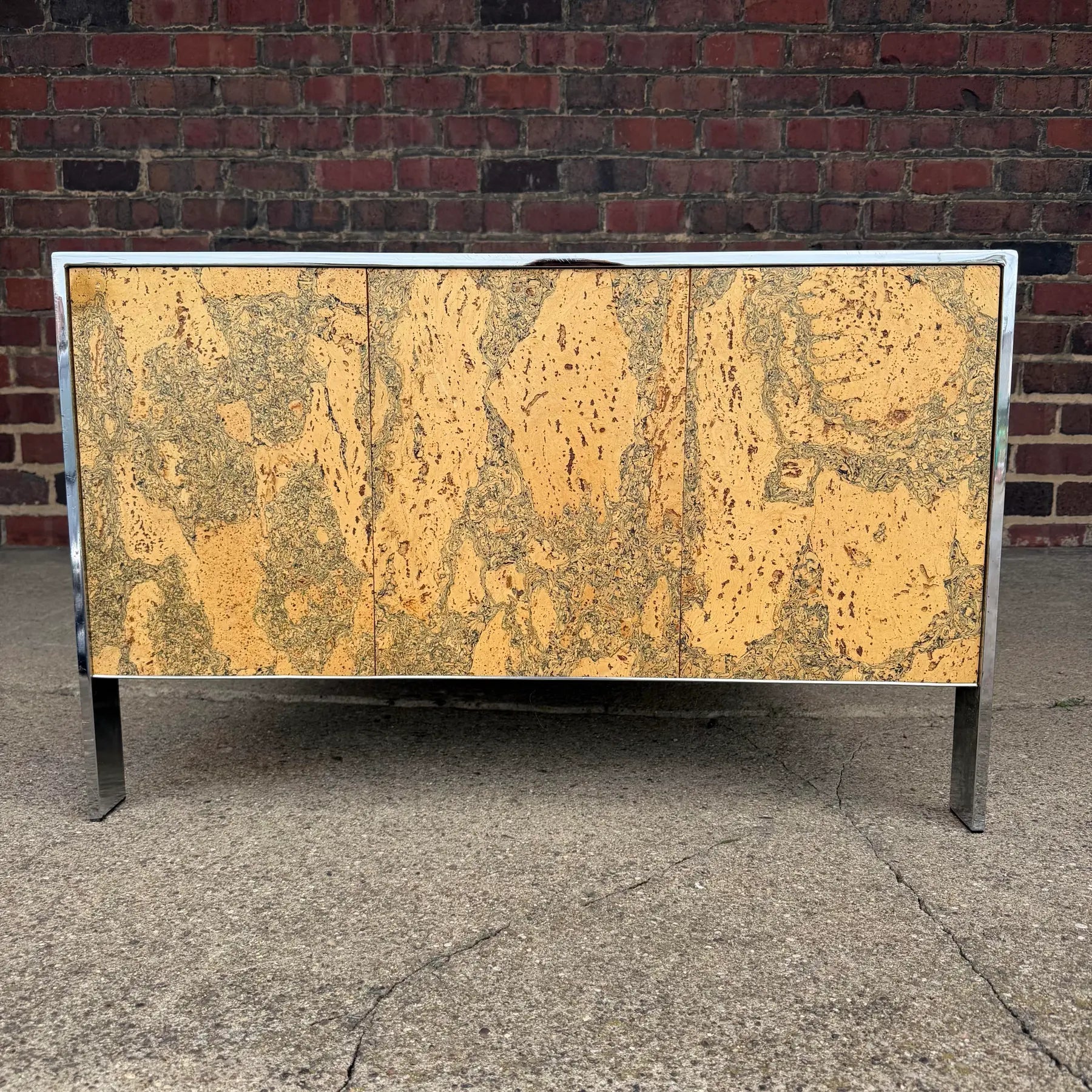 Adrian Pearsall Chrome & Cork Loveseat Sofa for Craft Associates (2 of 2)
