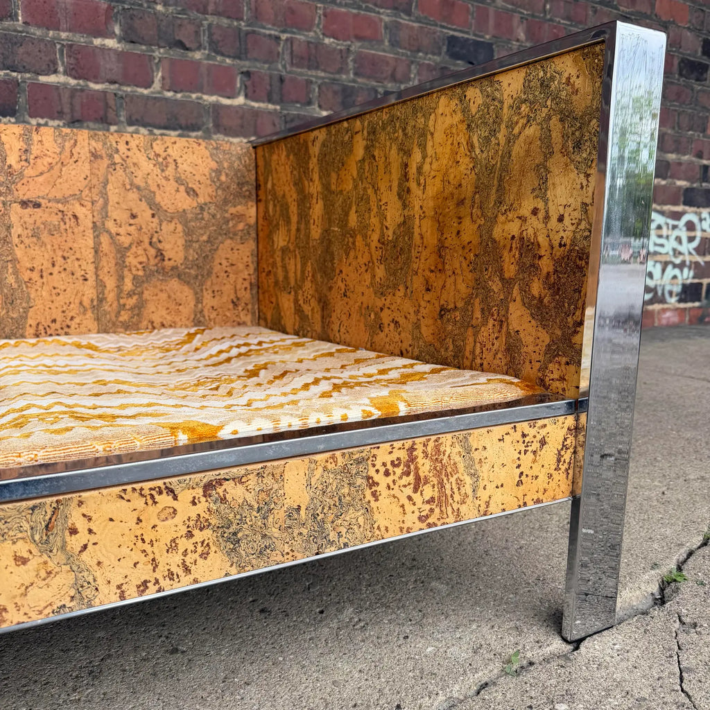 Adrian Pearsall Chrome & Cork Loveseat Sofa for Craft Associates (2 of 2)