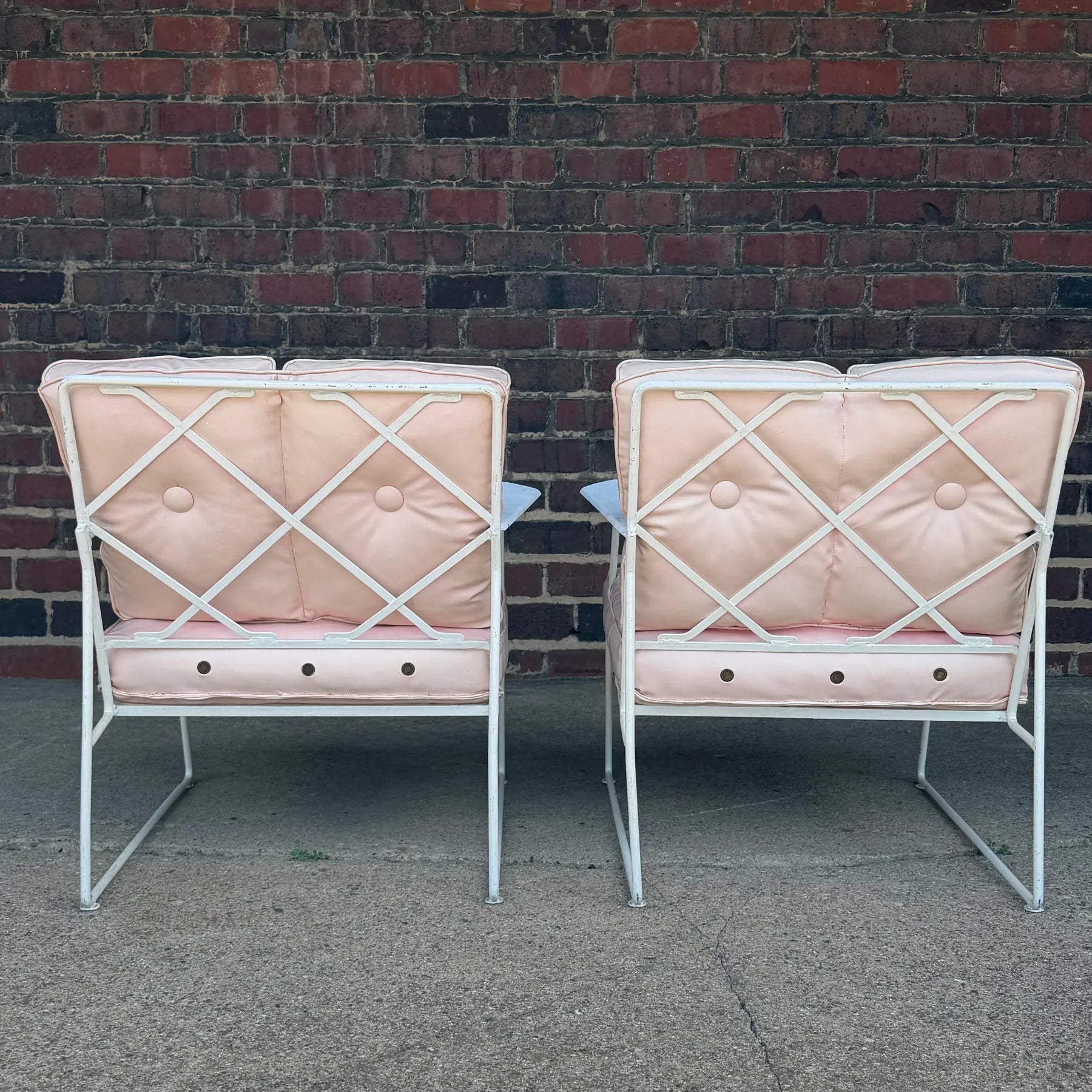 Very Rare Salterini Pair of Lounge Chairs and Ottomans