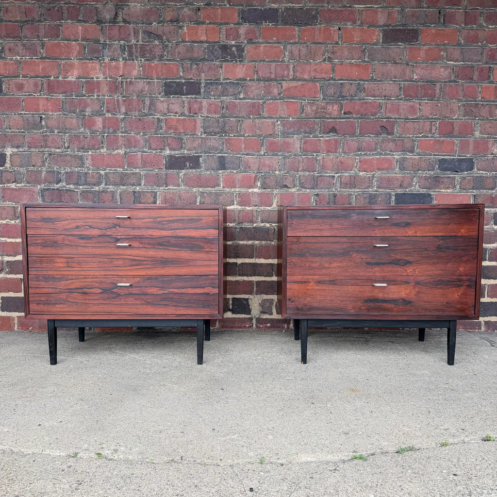 Pair of Jack Cartwright for Founders Rosewood Three Drawer Chests