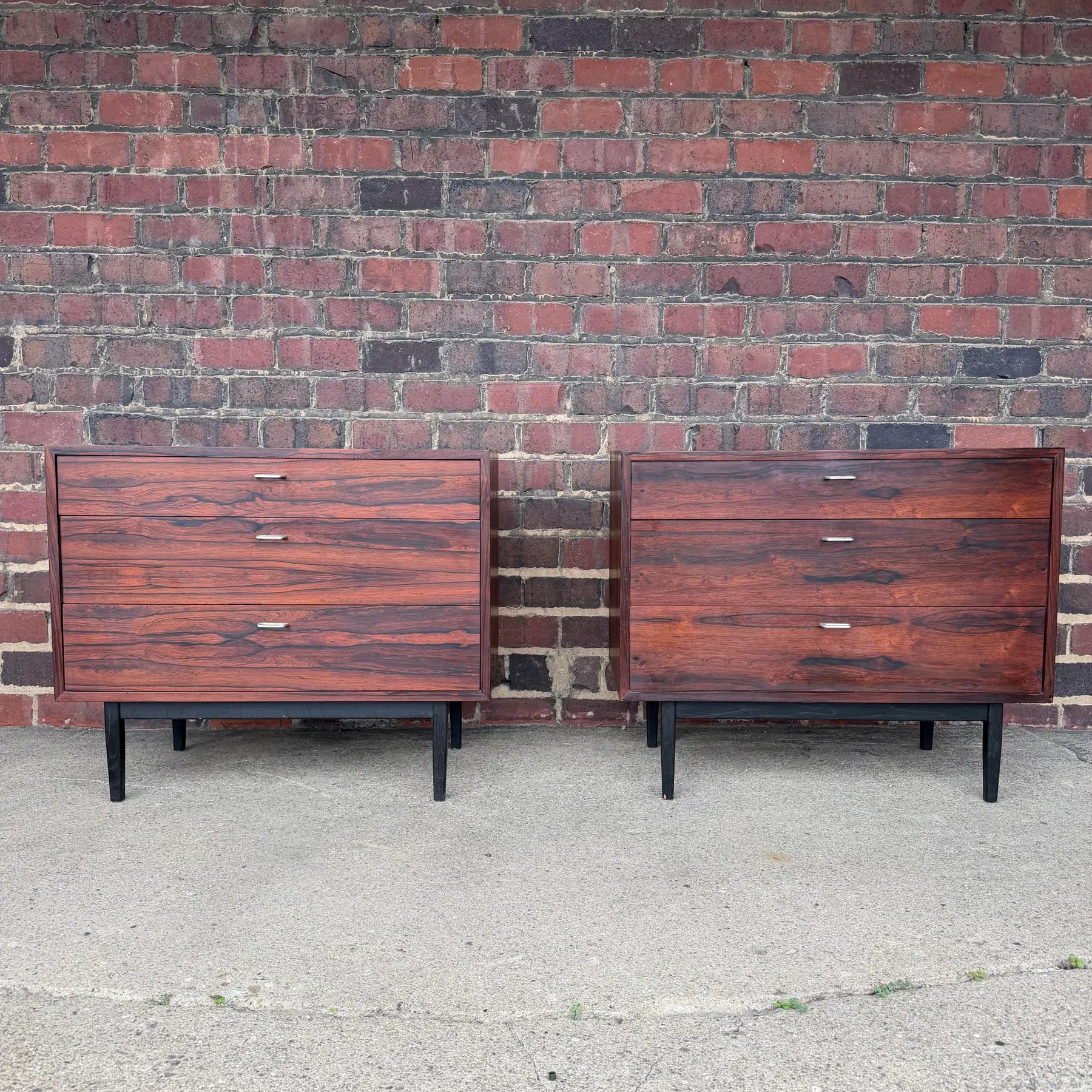 Pair of Jack Cartwright for Founders Rosewood Three Drawer Chests