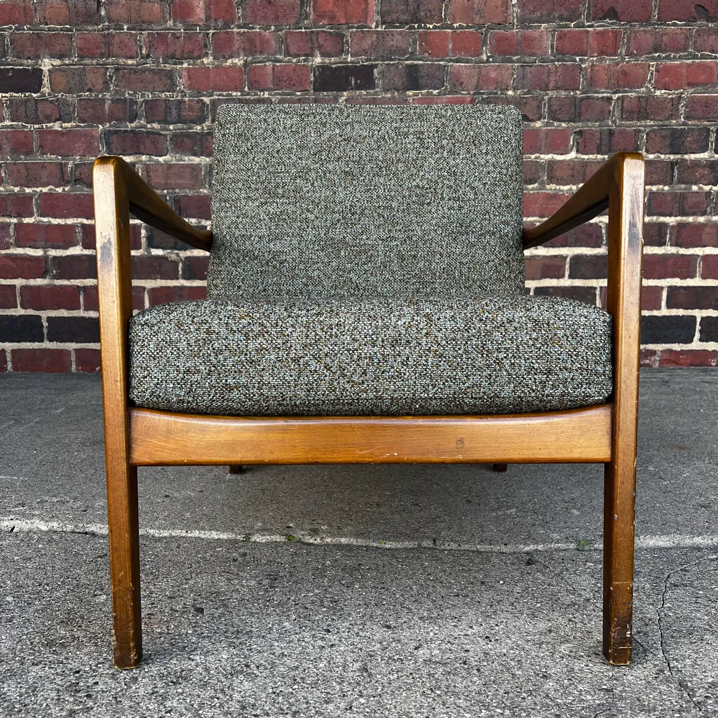 Dux Lounge Chair With New Foam and Fabric Straps (Green Tweed)