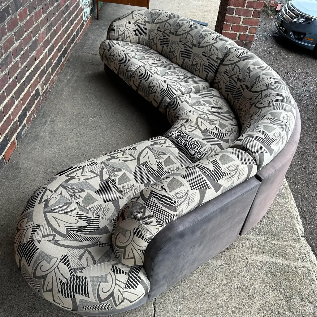 3 Piece Kagan Style Curved Sofa