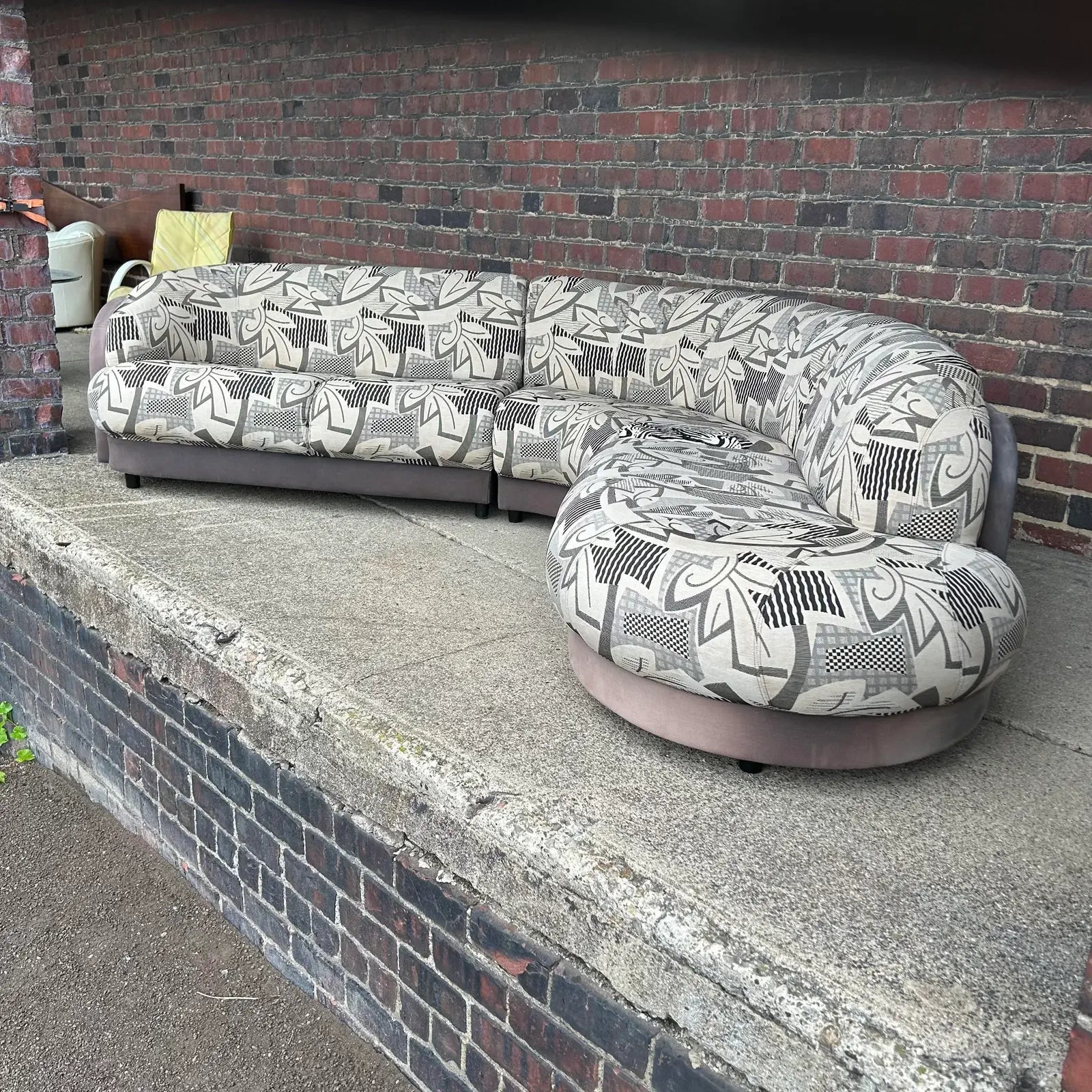 3 Piece Kagan Style Curved Sofa