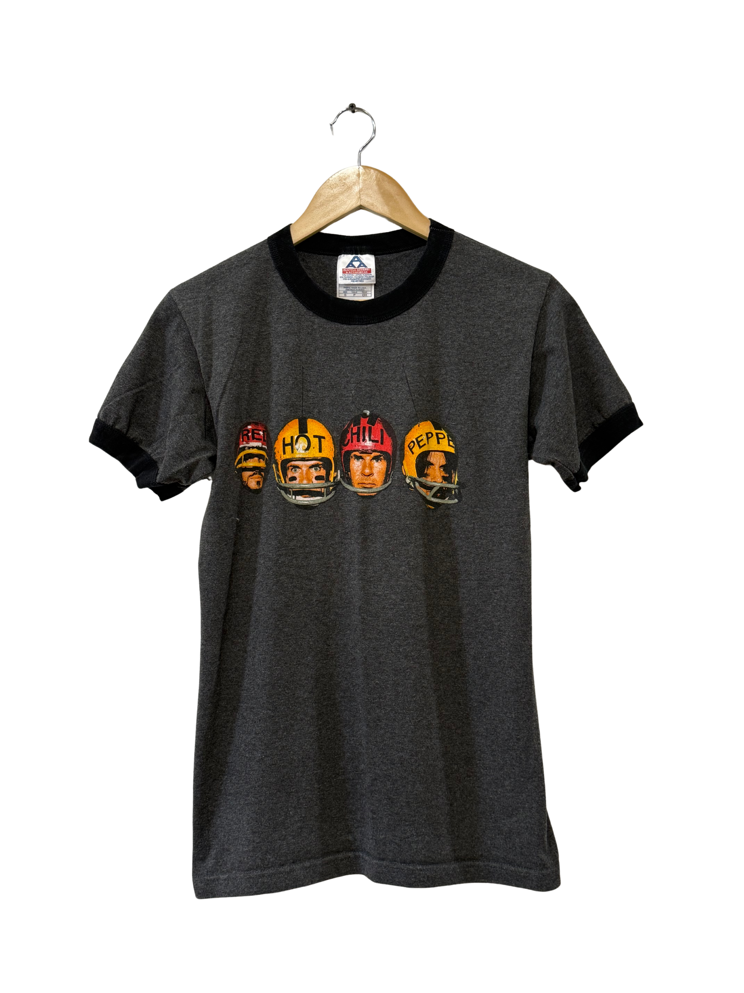 Y2K Red Hot Vintage Chili Peppers Stadium Arcadium Gray Ringer Tee- Small - J 947