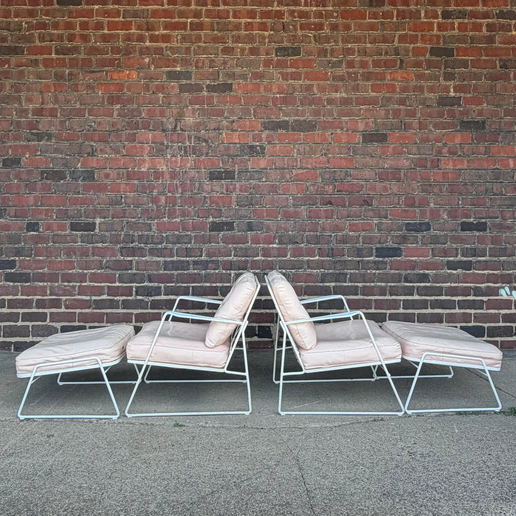 Very Rare Salterini Pair of Lounge Chairs and Ottomans
