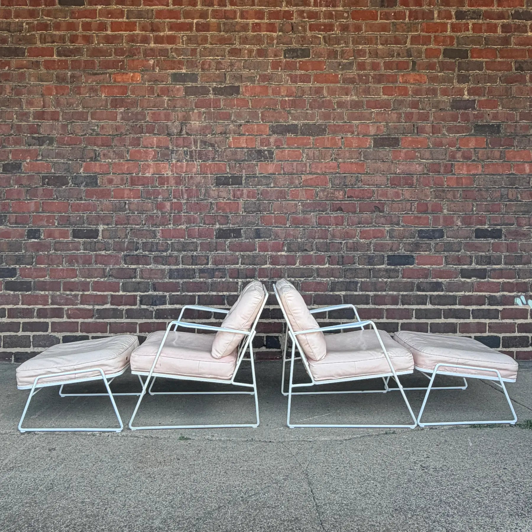 Very Rare Salterini Pair of Lounge Chairs and Ottomans