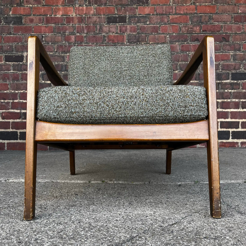 Dux Lounge Chair With New Foam and Fabric Straps (Green Tweed)