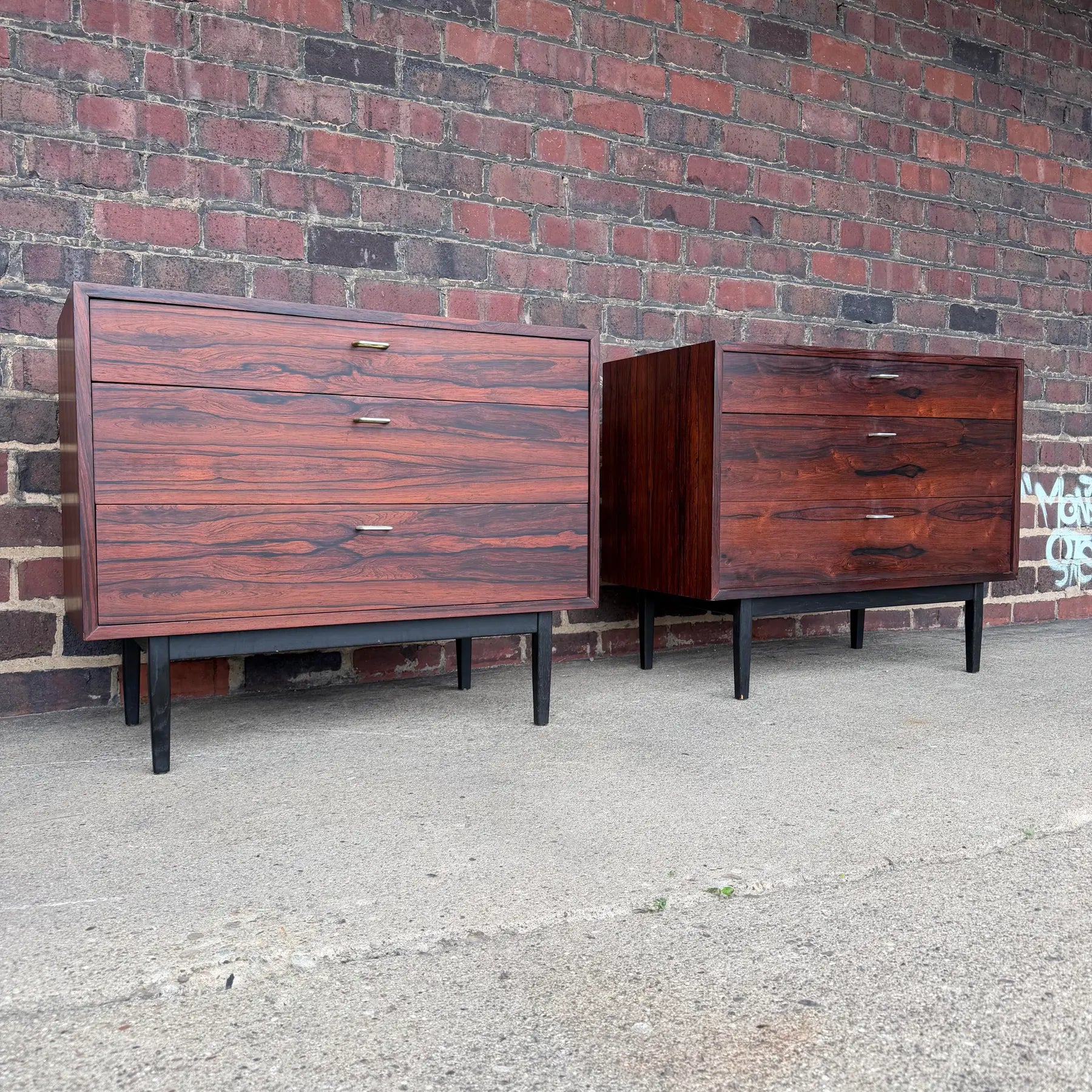 Pair of Jack Cartwright for Founders Rosewood Three Drawer Chests
