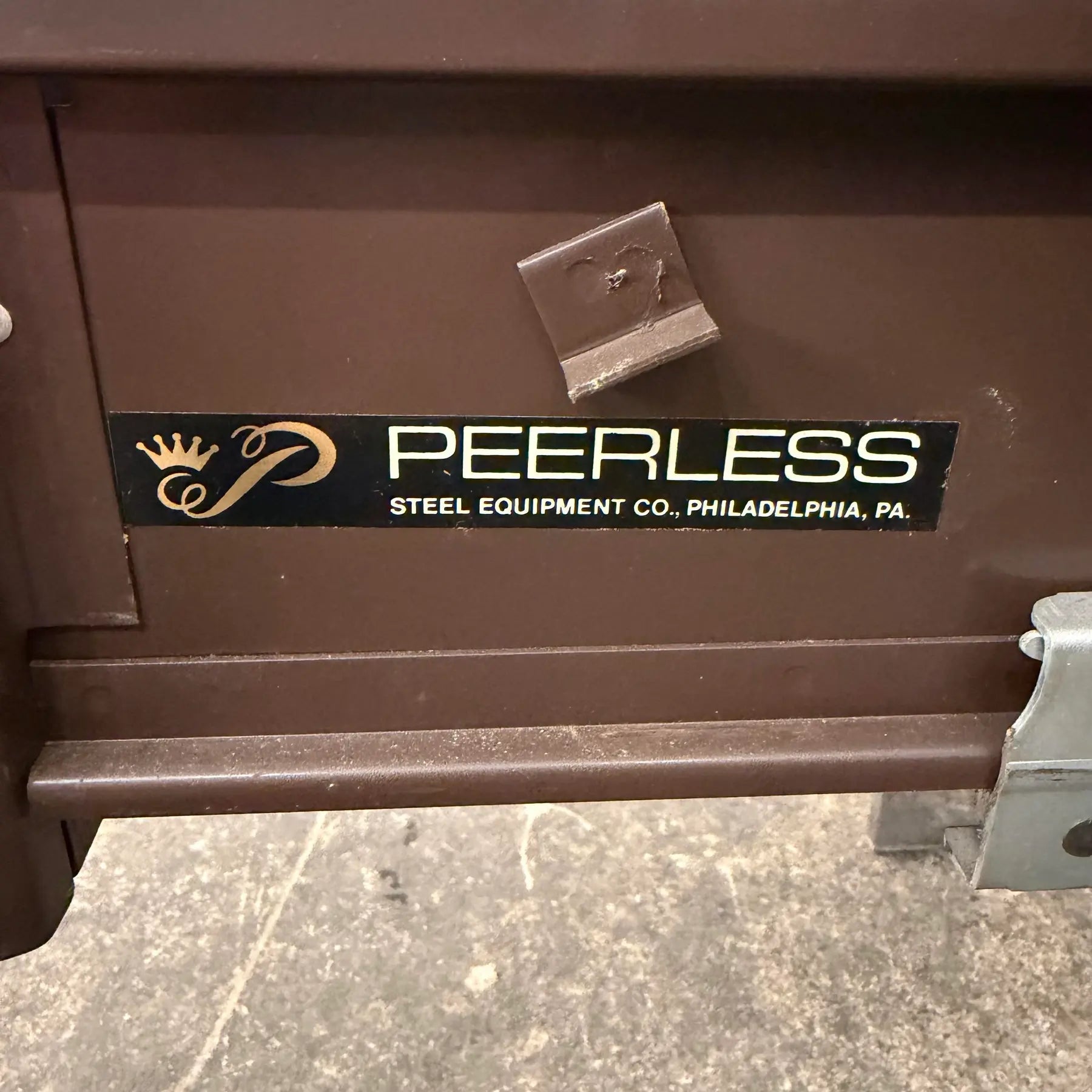 Peerless Steel Equipment Co. Walnut and Steel Credenza