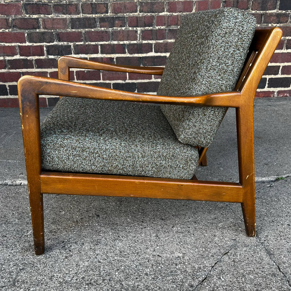 Dux Lounge Chair With New Foam and Fabric Straps (Green Tweed)