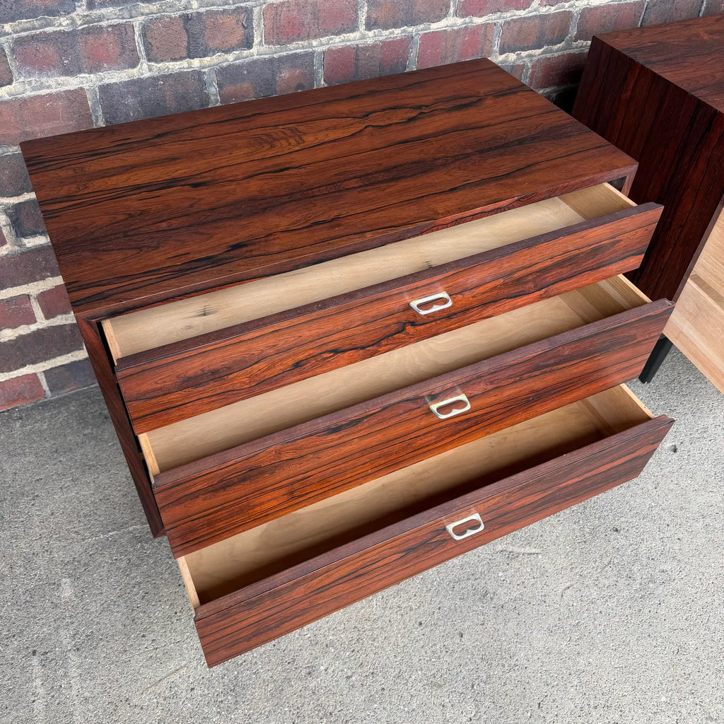 Pair of Jack Cartwright for Founders Rosewood Three Drawer Chests