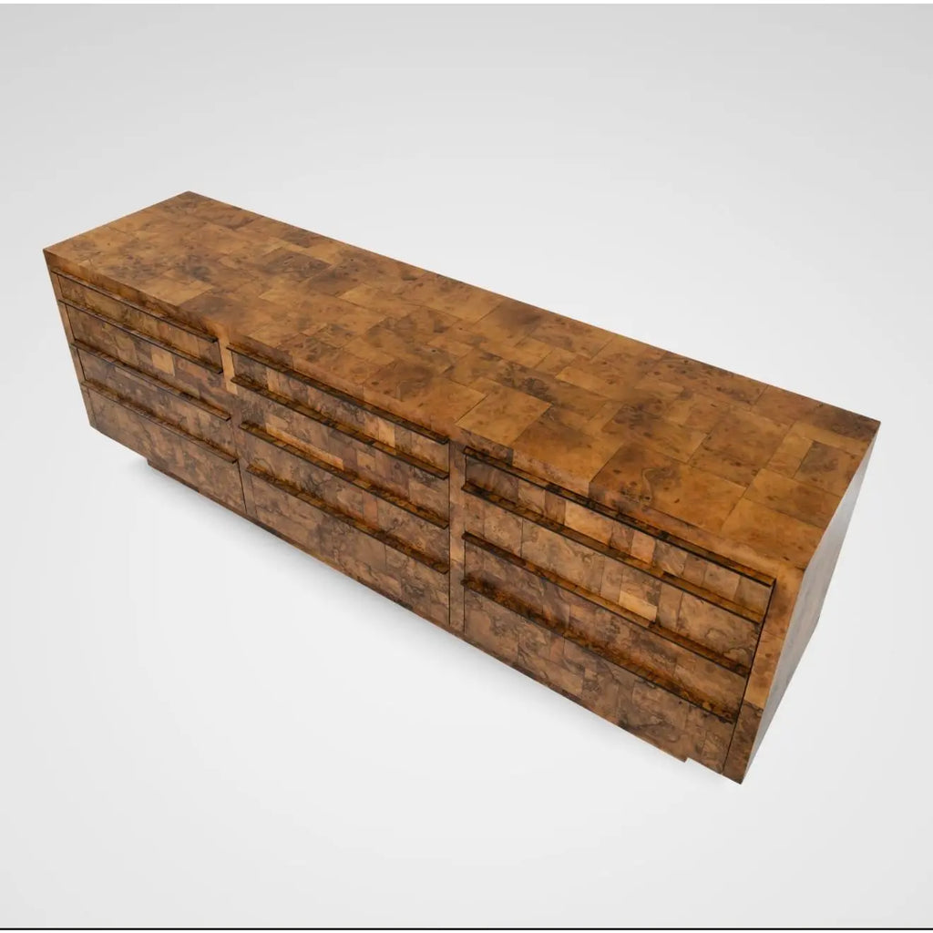 Paul Evans Patchwork Dark Burl Credenza / Dresser