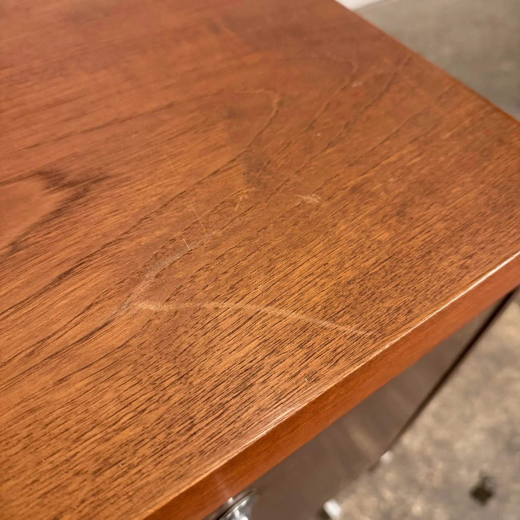 Peerless Steel Equipment Co. Walnut and Steel Credenza