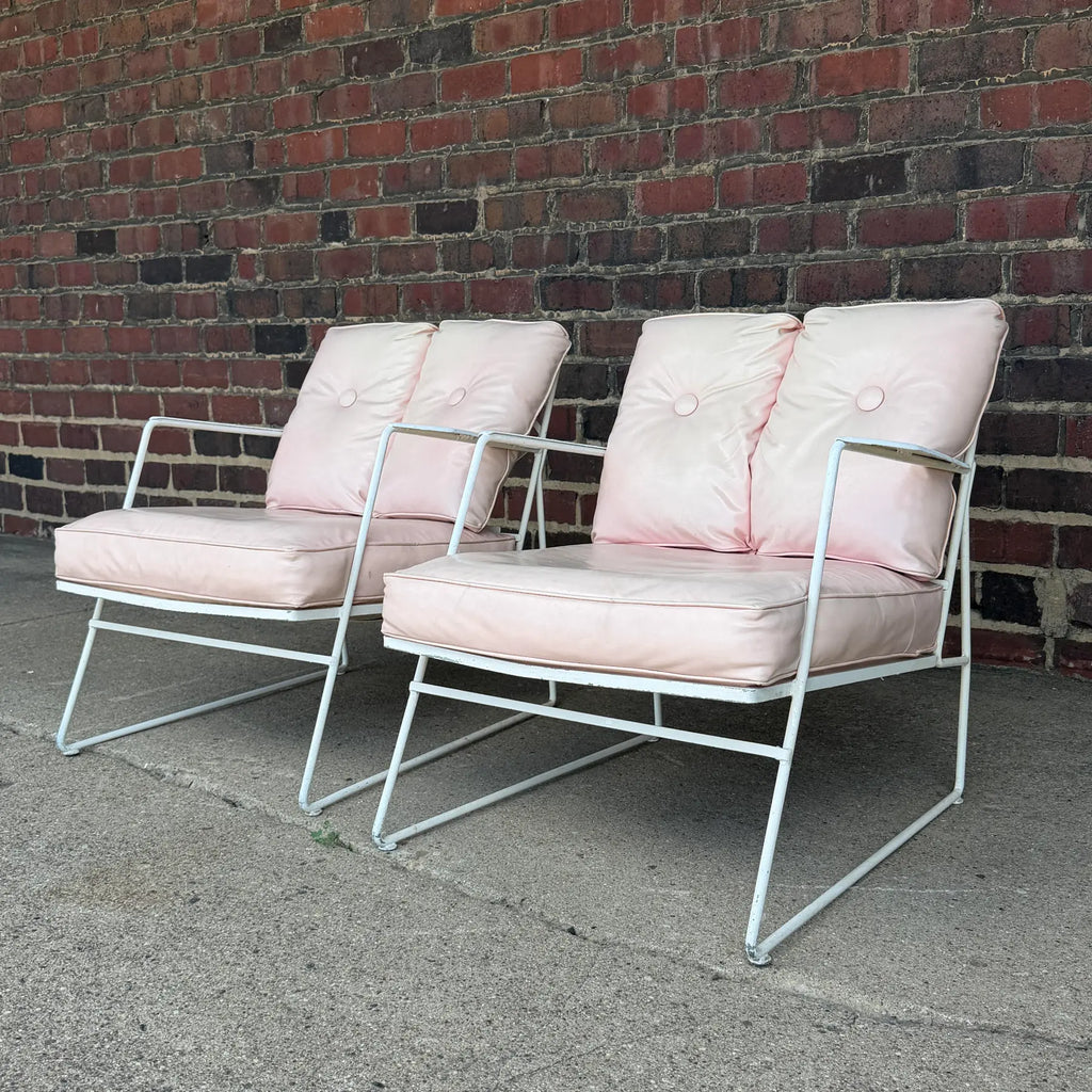 Very Rare Salterini Pair of Lounge Chairs and Ottomans
