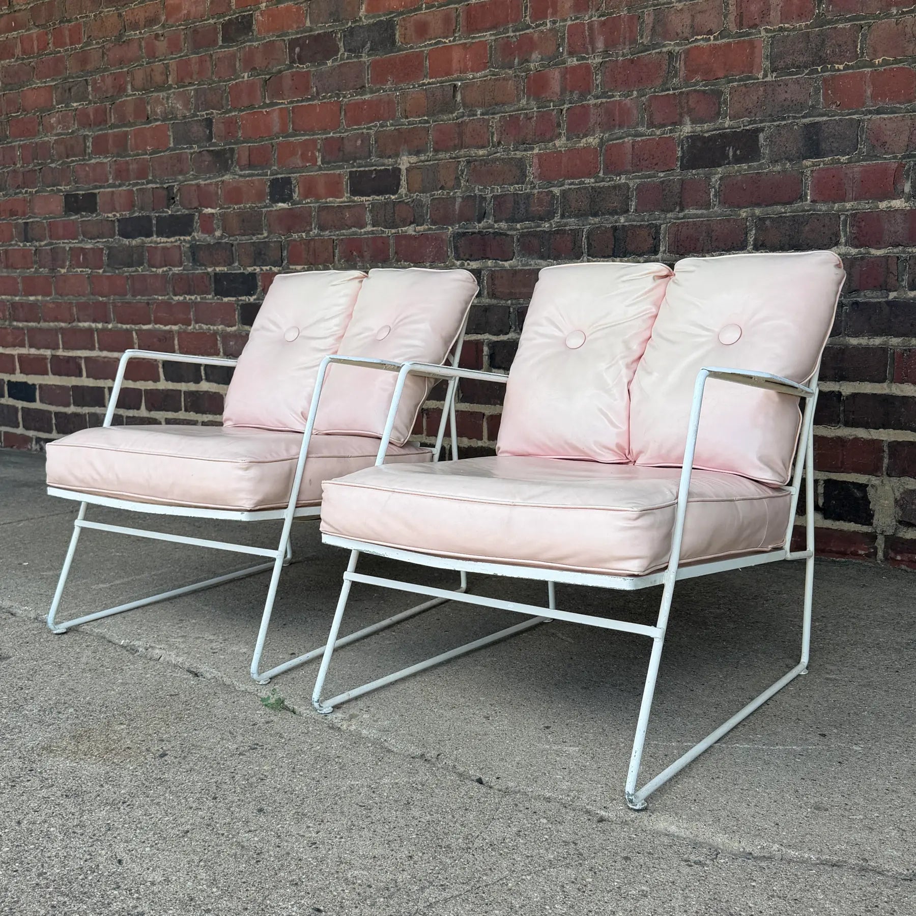 Very Rare Salterini Pair of Lounge Chairs and Ottomans