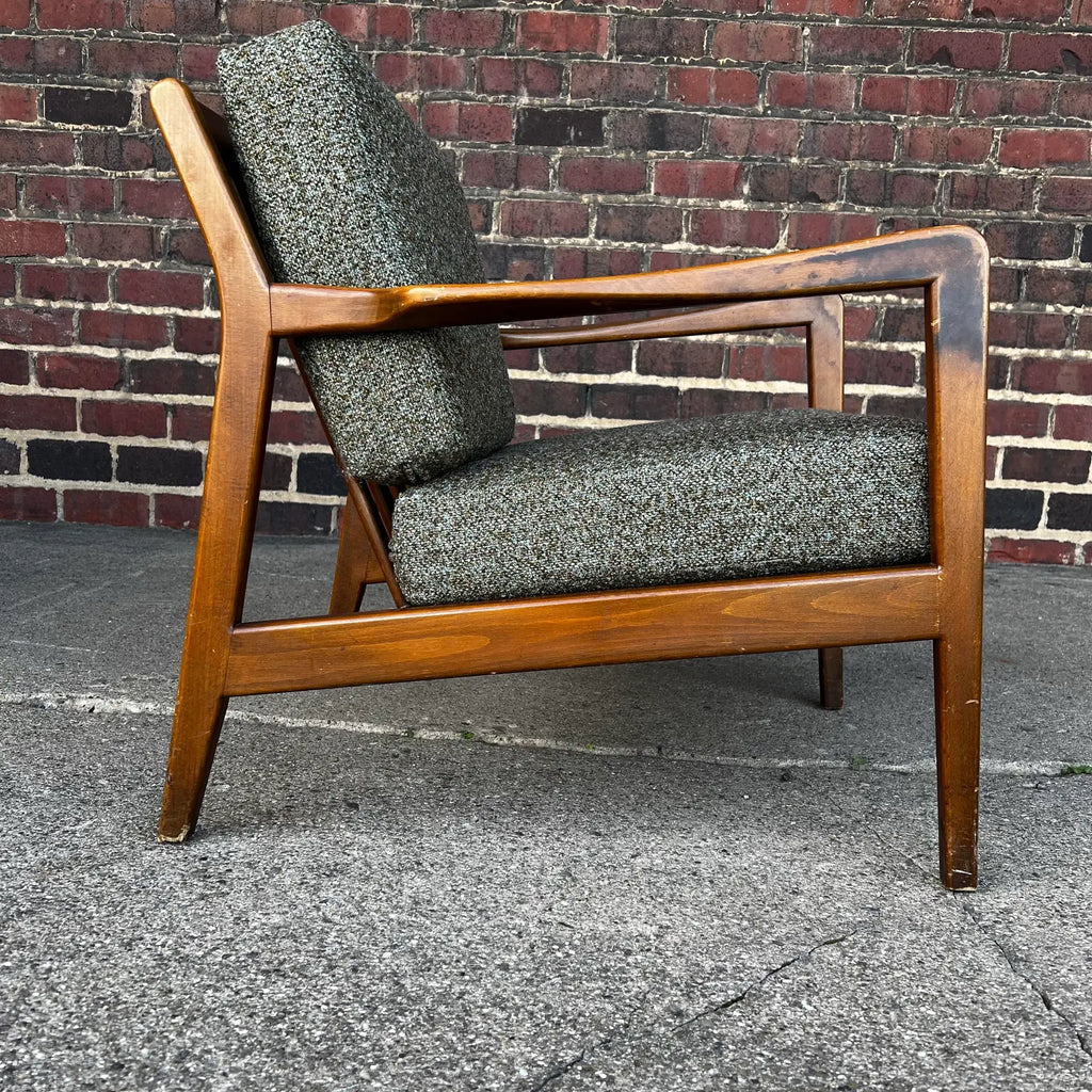 Dux Lounge Chair With New Foam and Fabric Straps (Green Tweed)