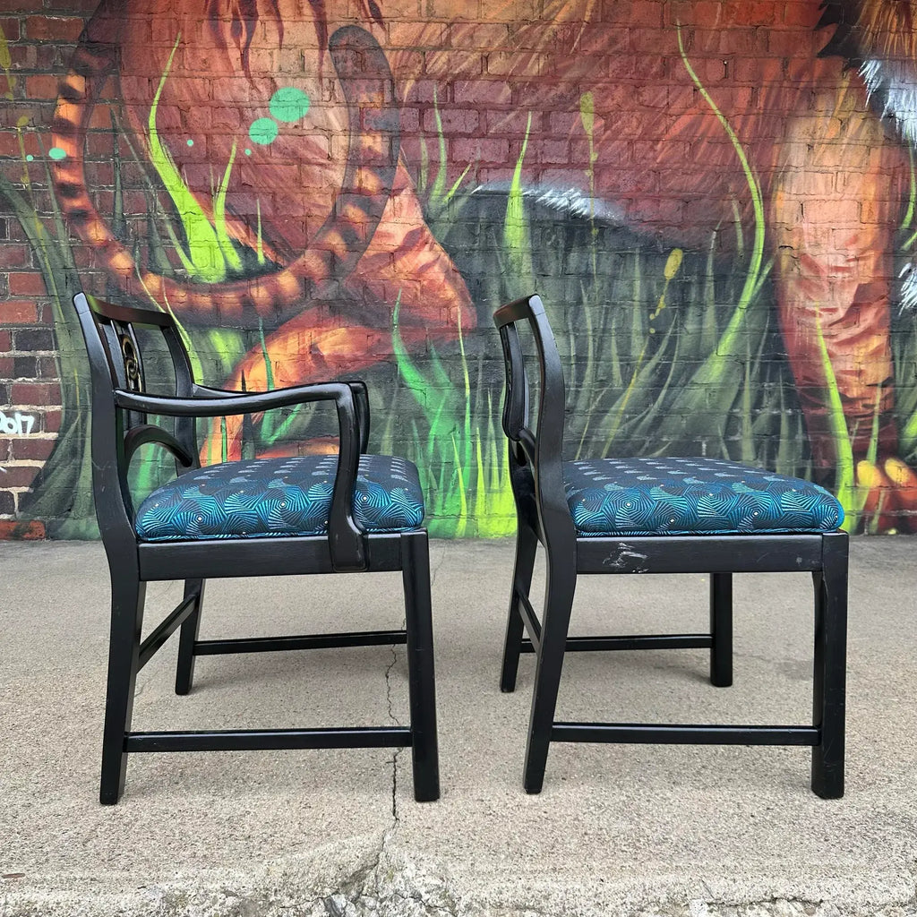 Mid-Century Modern Michael Taylor for Baker Dining Chairs W. Interlocking Circle